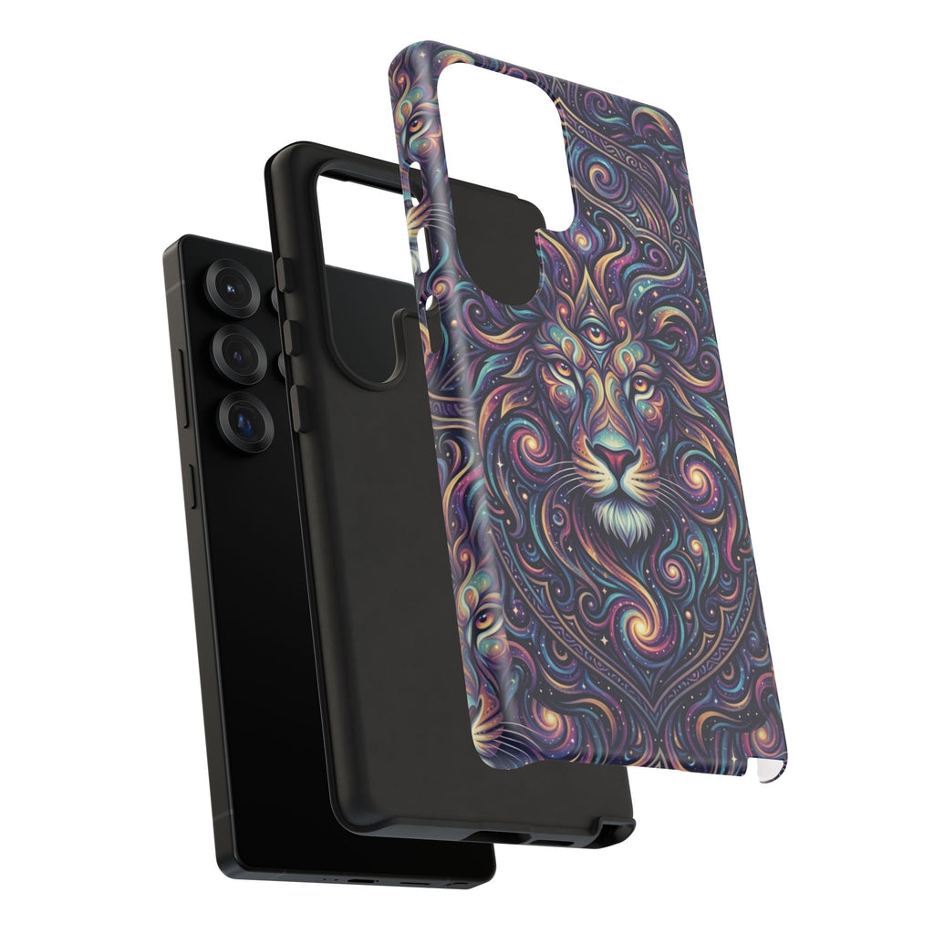 Lion Mandala Phone Case — Psychedelic Swirl Protective Cover