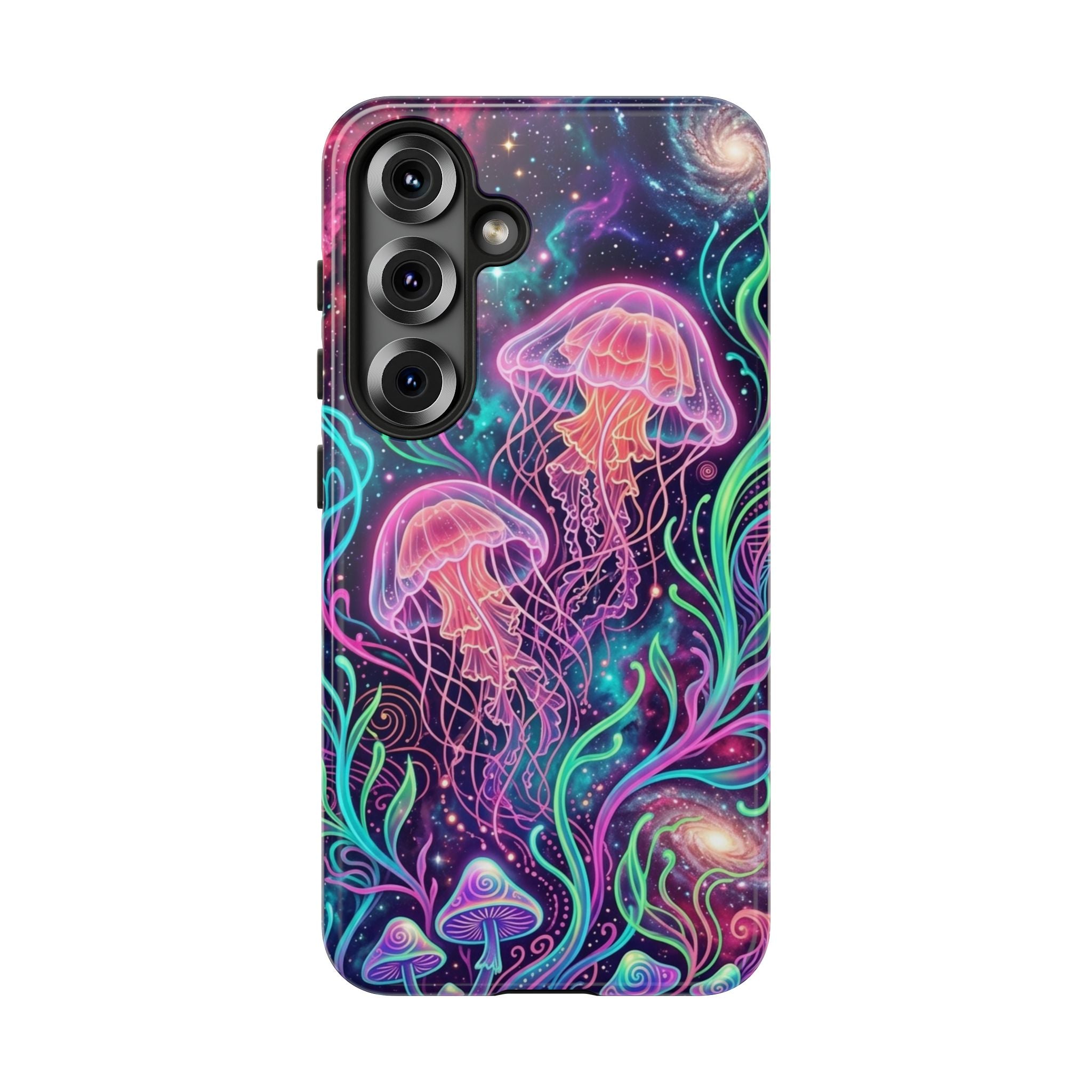 Jellyfish Galaxy Phone Case – Neon Sea Mushroom Tough Case