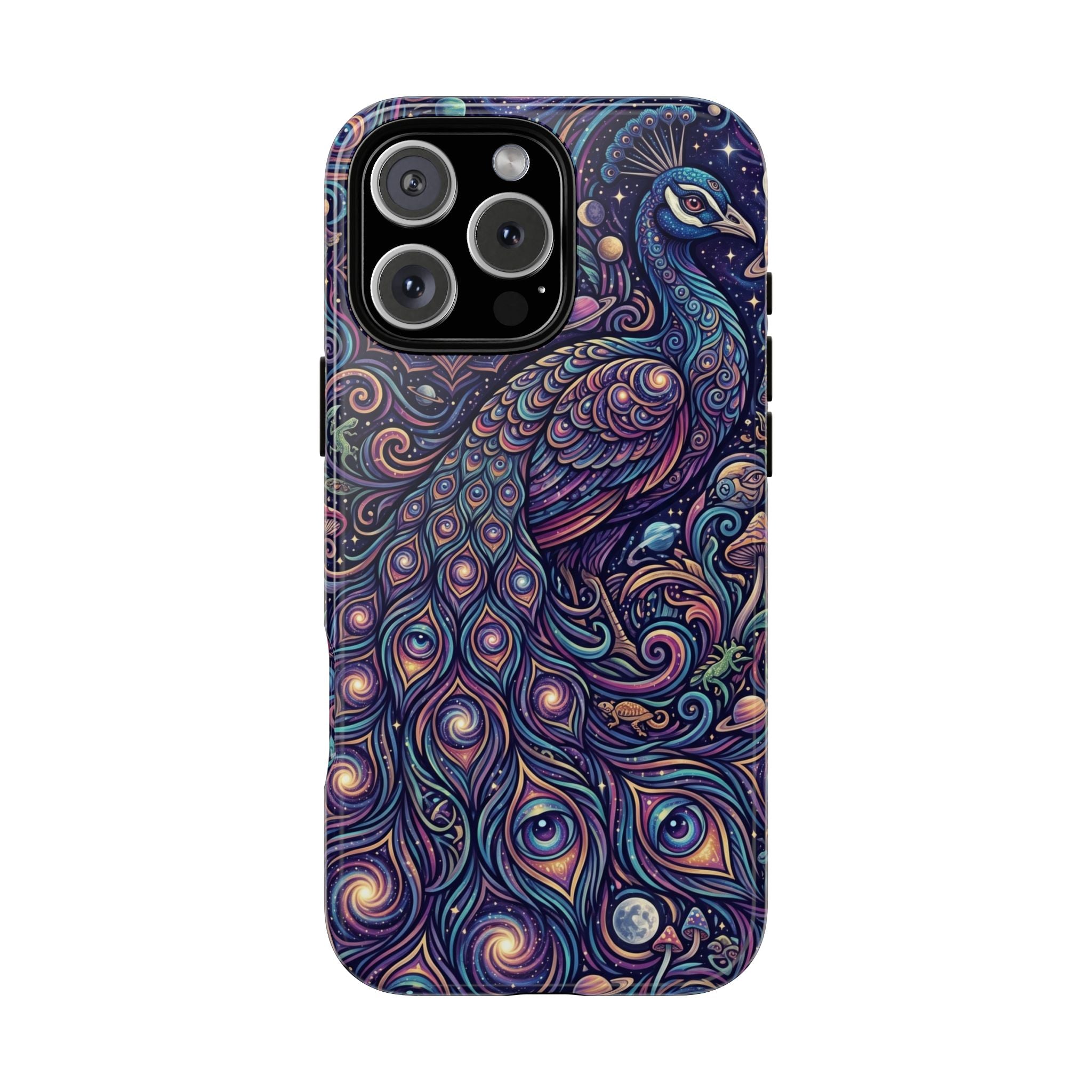 Peacock Mandala Phone Case — Protective Tough Case with Mystic Boho Design
