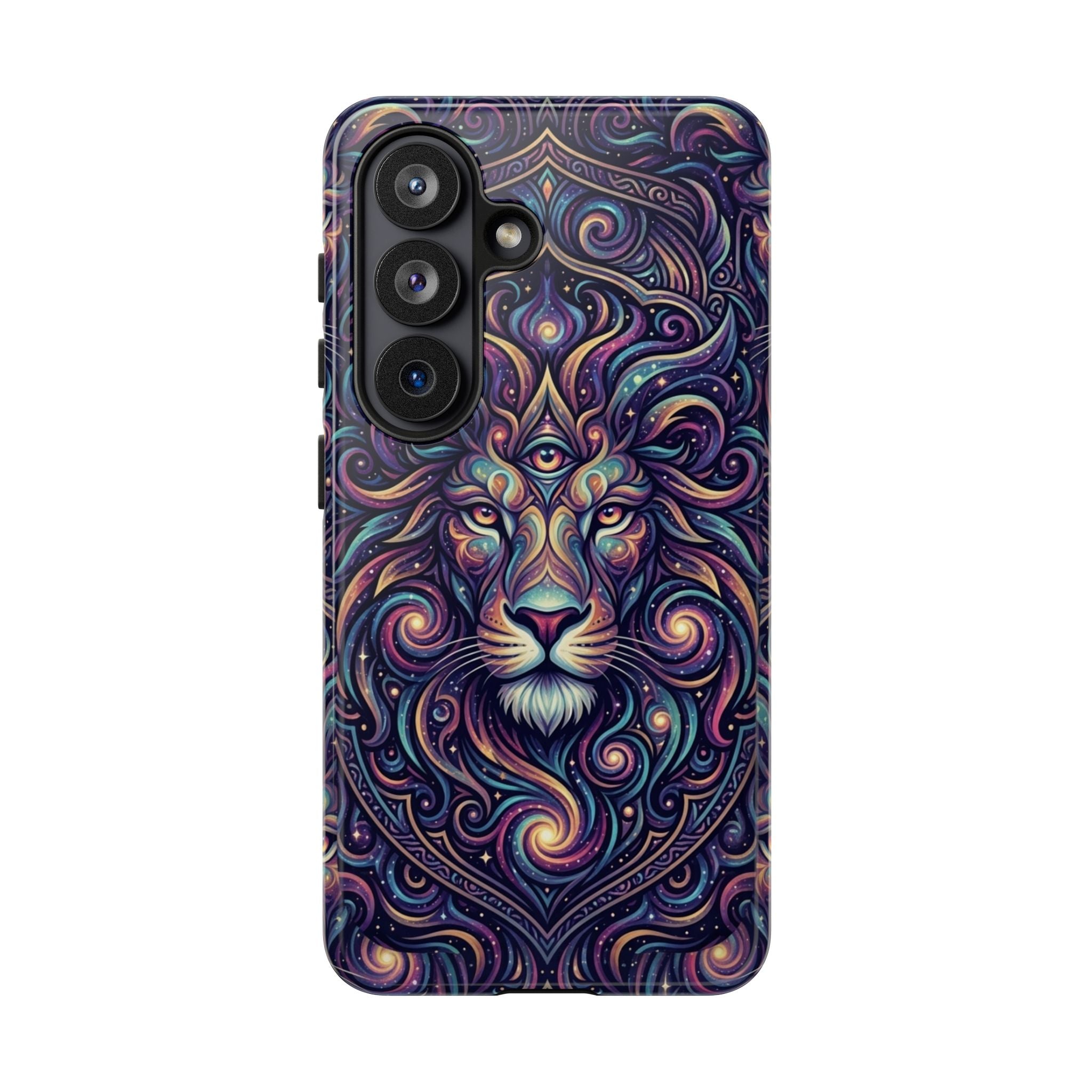 Lion Mandala Phone Case — Psychedelic Swirl Protective Cover