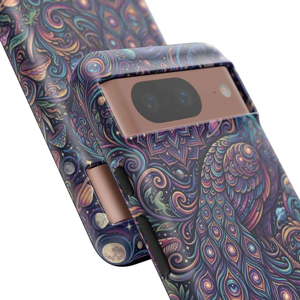 Peacock Mandala Phone Case — Protective Tough Case with Mystic Boho Design