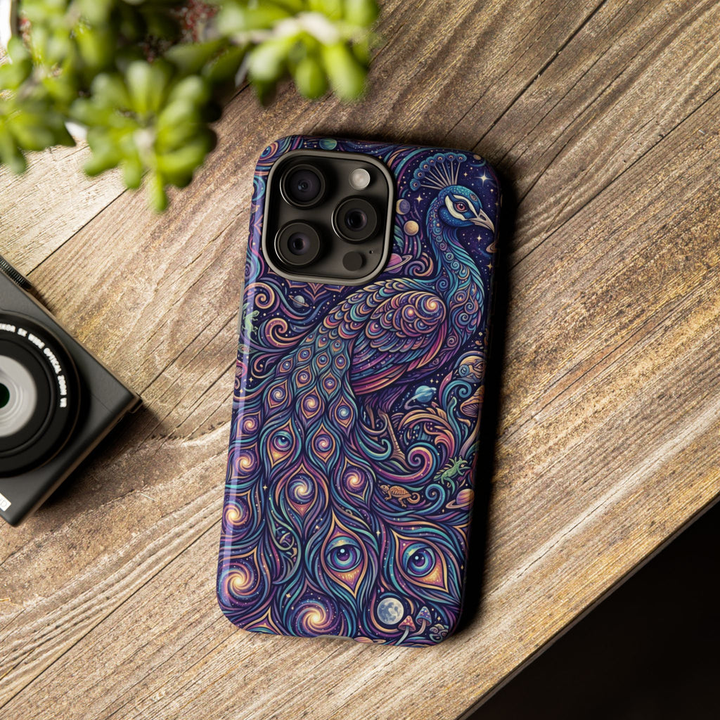 Peacock Mandala Phone Case — Protective Tough Case with Mystic Boho Design
