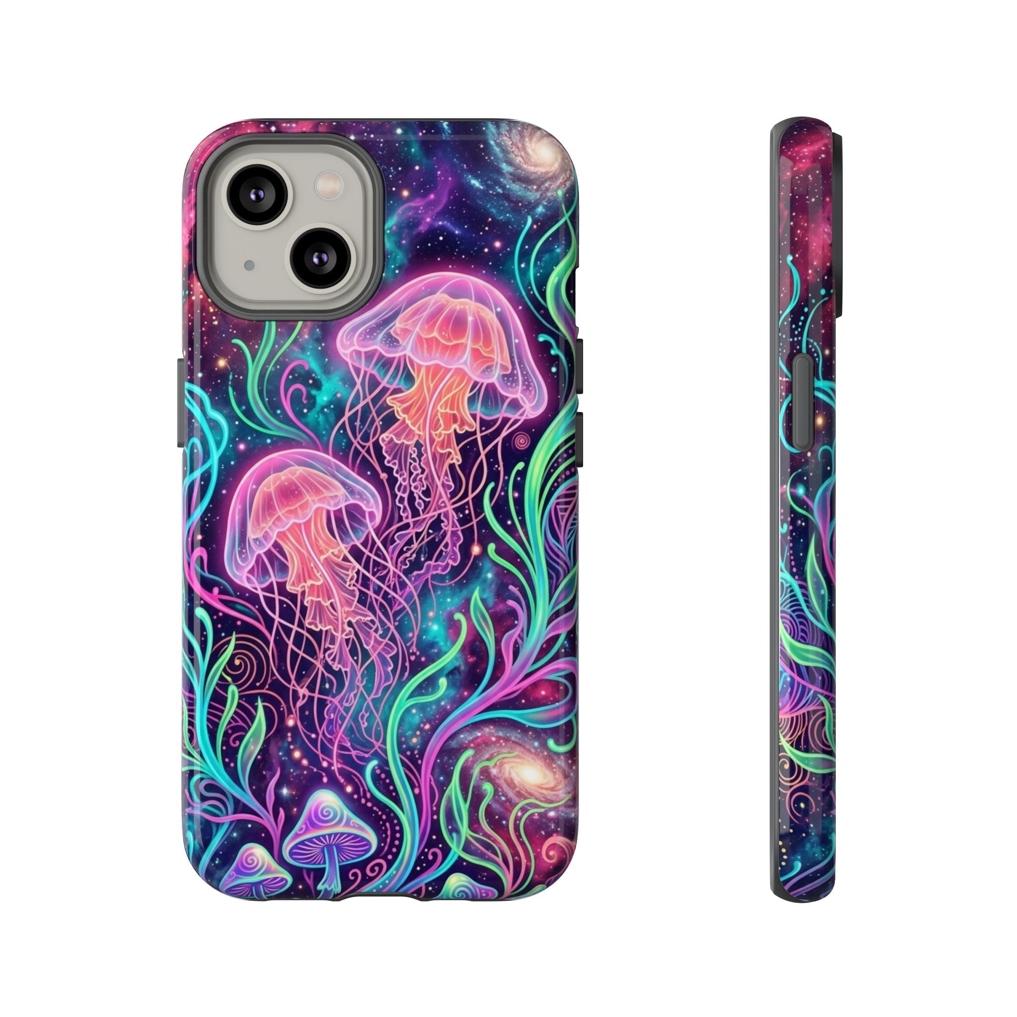 Jellyfish Galaxy Phone Case – Neon Sea Mushroom Tough Case