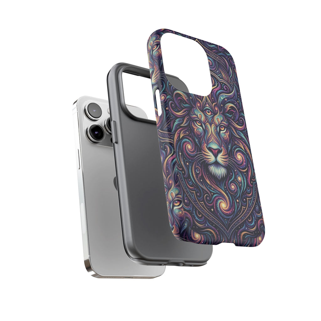 Lion Mandala Phone Case — Psychedelic Swirl Protective Cover