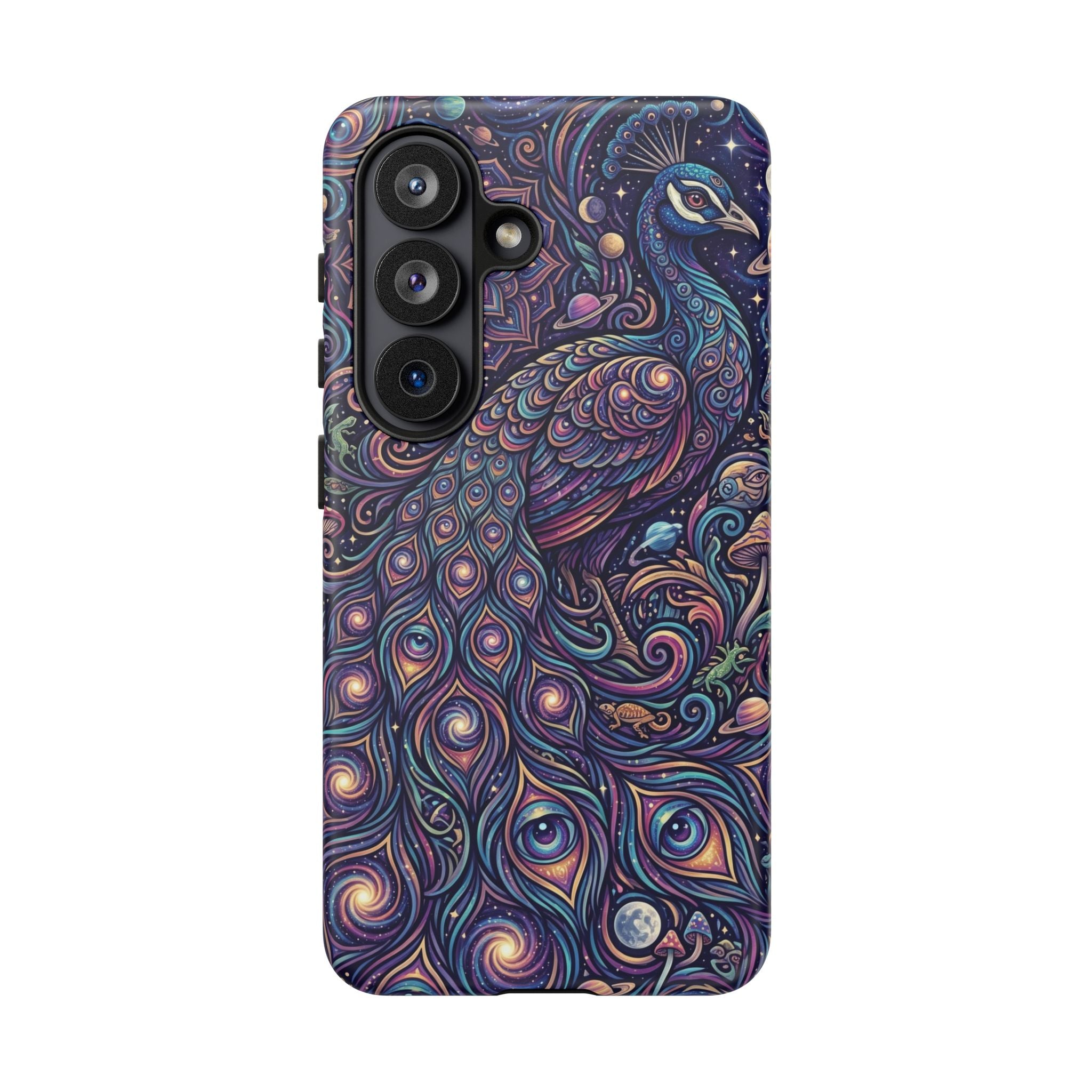 Peacock Mandala Phone Case — Protective Tough Case with Mystic Boho Design