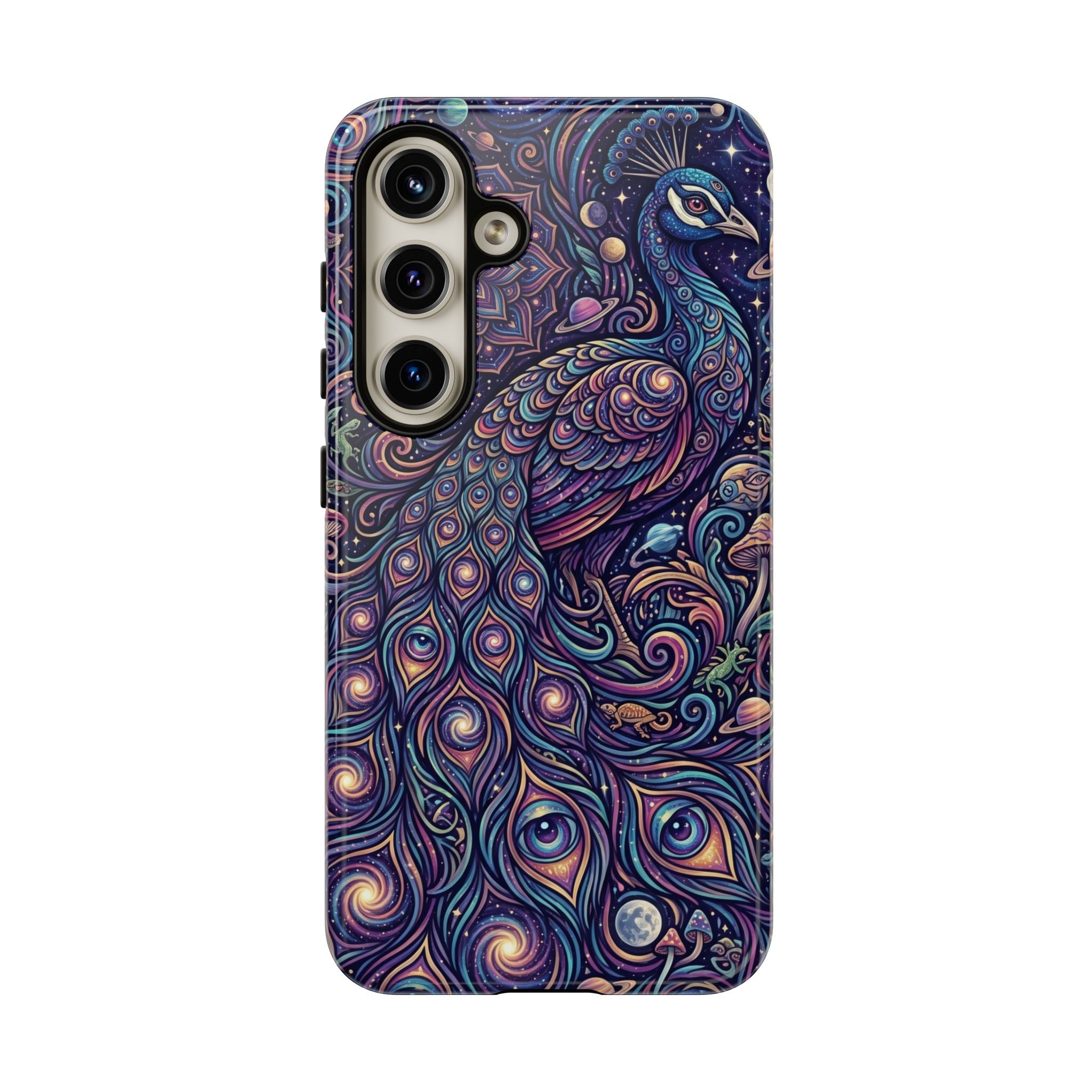 Peacock Mandala Phone Case — Protective Tough Case with Mystic Boho Design