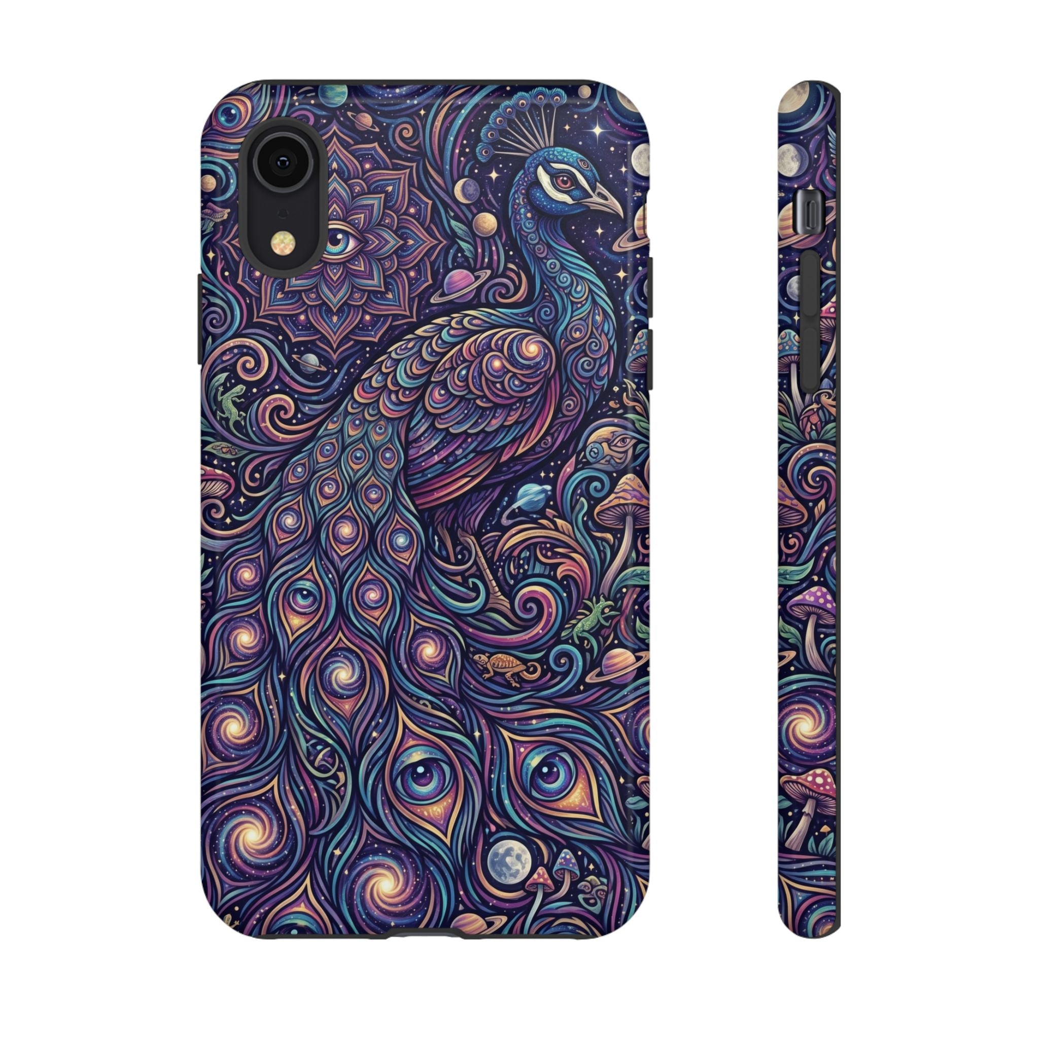 Peacock Mandala Phone Case — Protective Tough Case with Mystic Boho Design