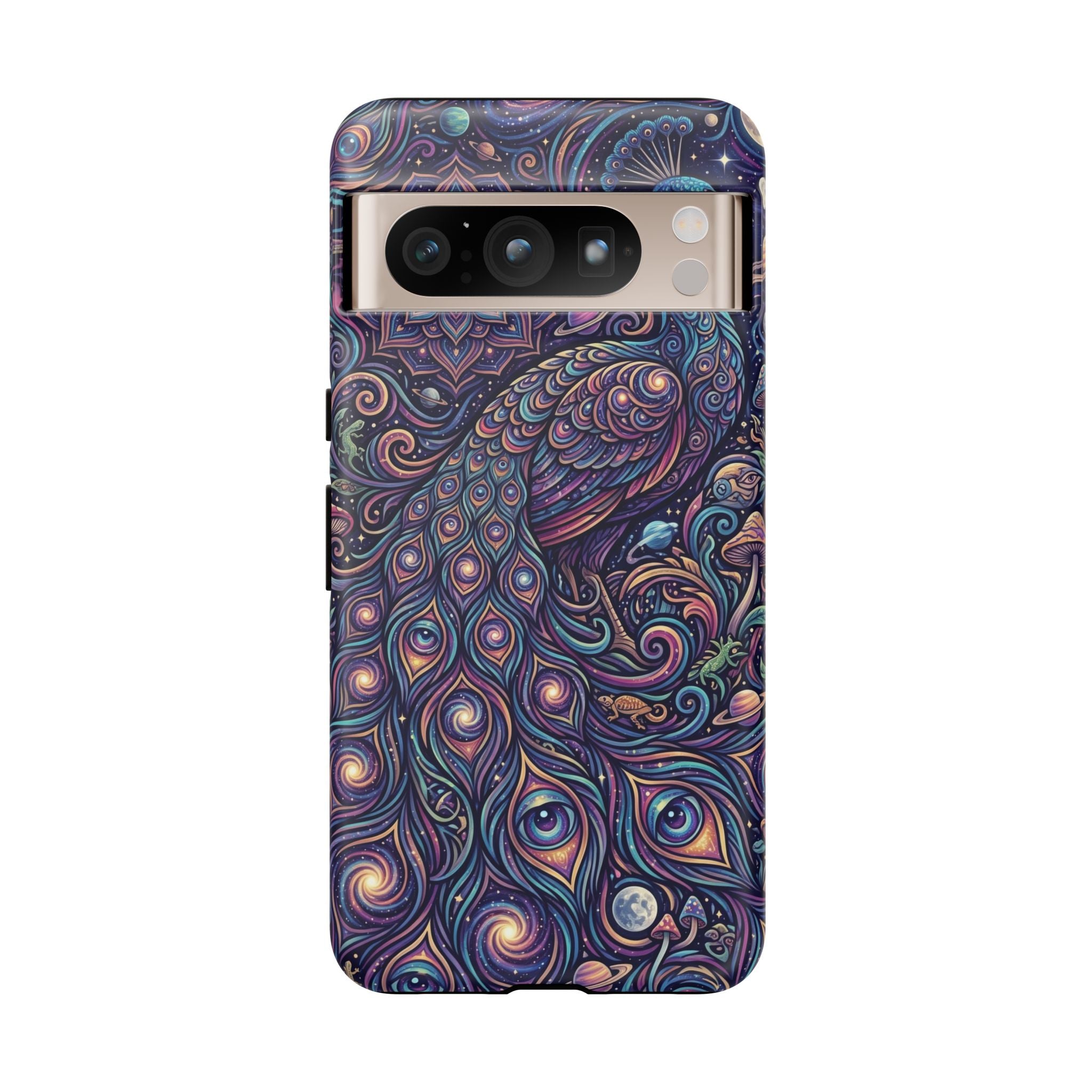 Peacock Mandala Phone Case — Protective Tough Case with Mystic Boho Design