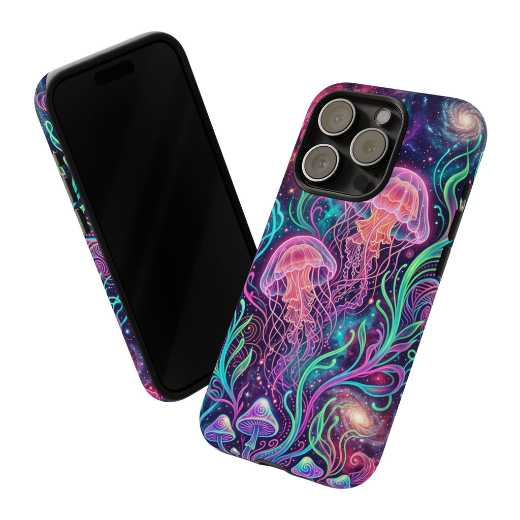 Jellyfish Galaxy Phone Case – Neon Sea Mushroom Tough Case