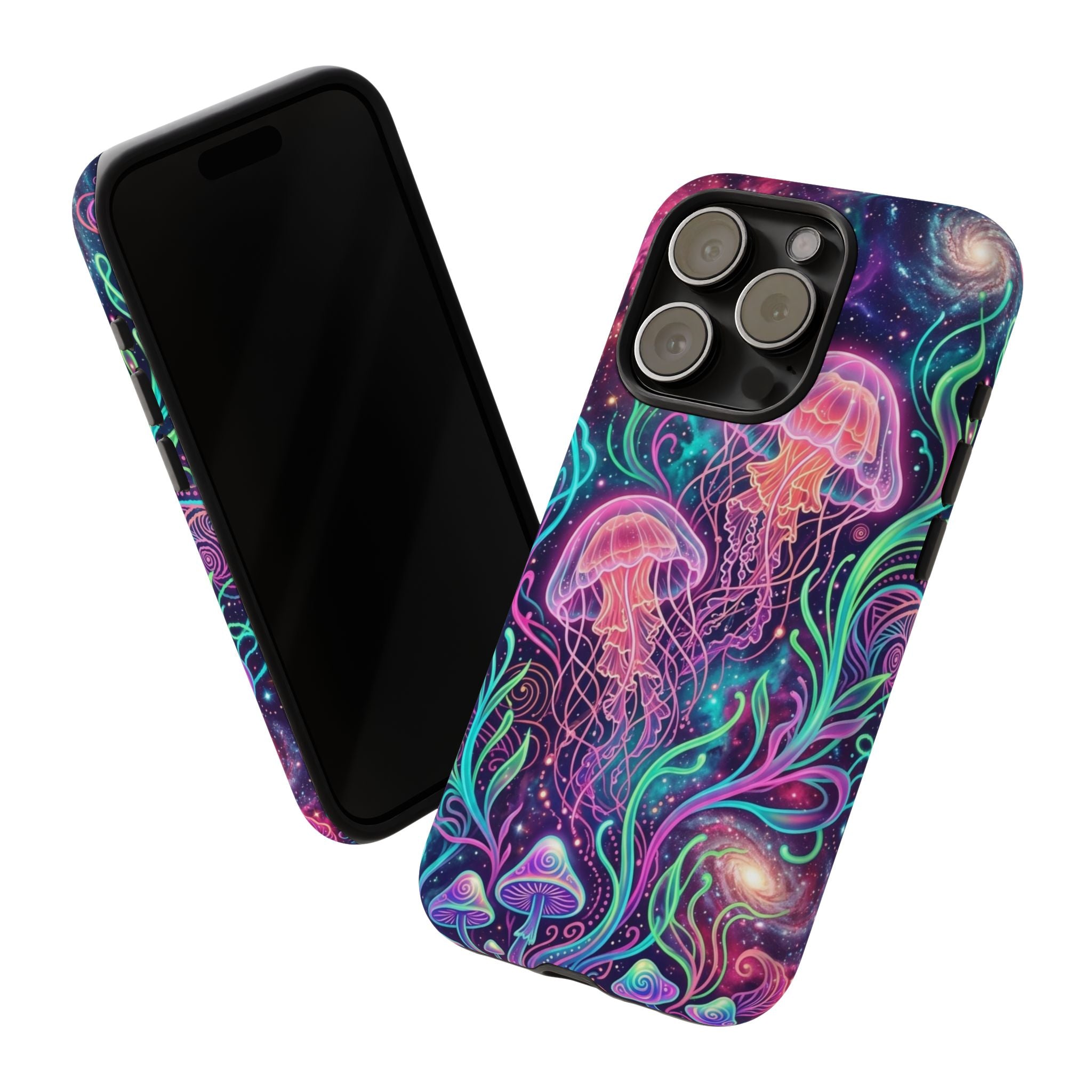Jellyfish Galaxy Phone Case – Neon Sea Mushroom Tough Case