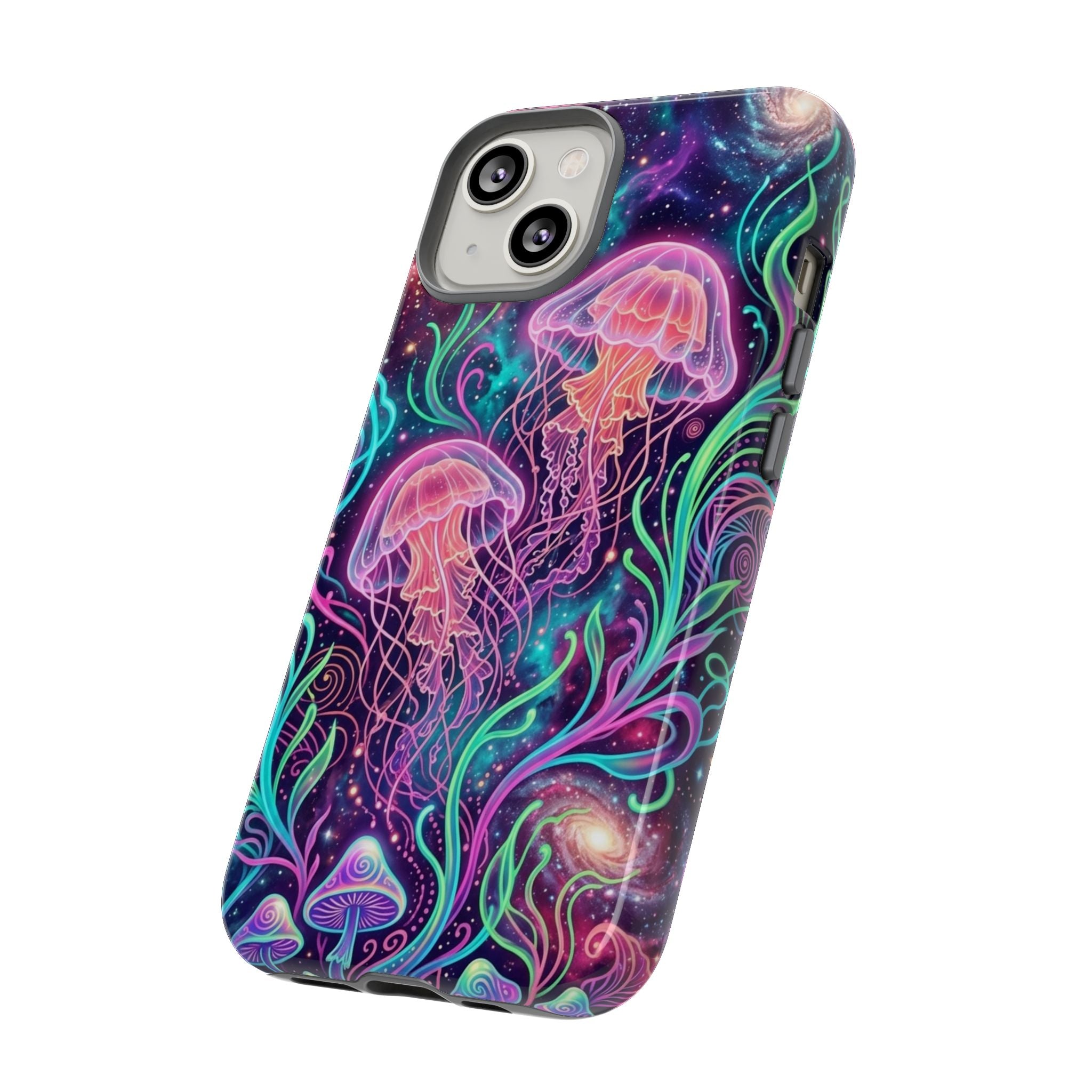 Jellyfish Galaxy Phone Case – Neon Sea Mushroom Tough Case
