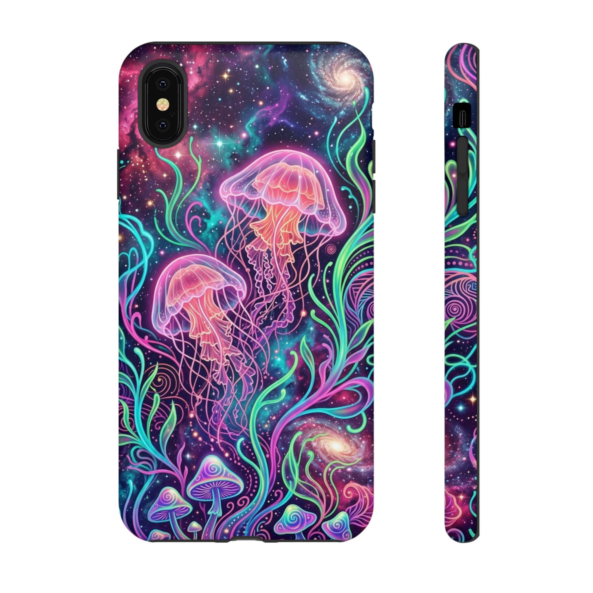 Jellyfish Galaxy Phone Case – Neon Sea Mushroom Tough Case