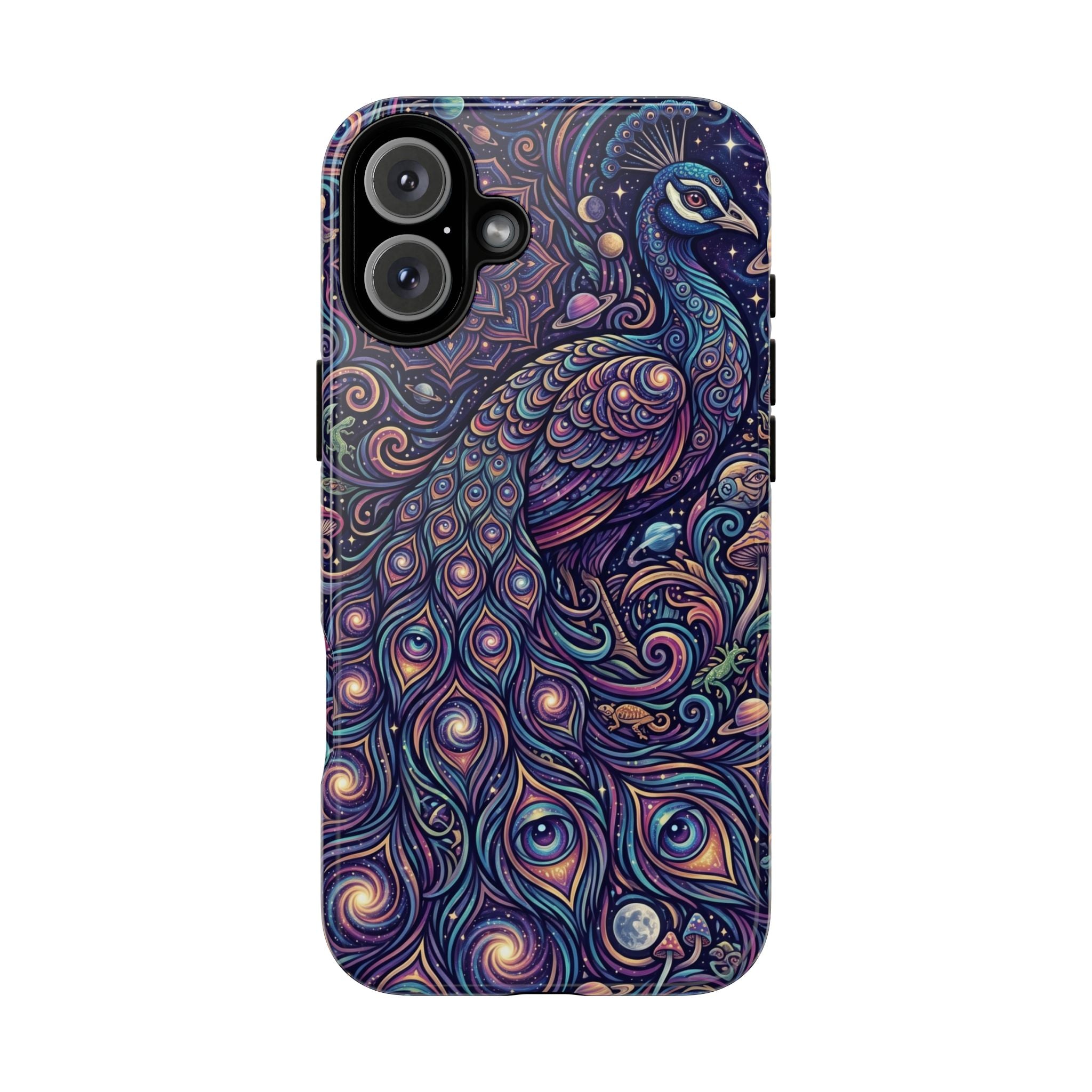 Peacock Mandala Phone Case — Protective Tough Case with Mystic Boho Design