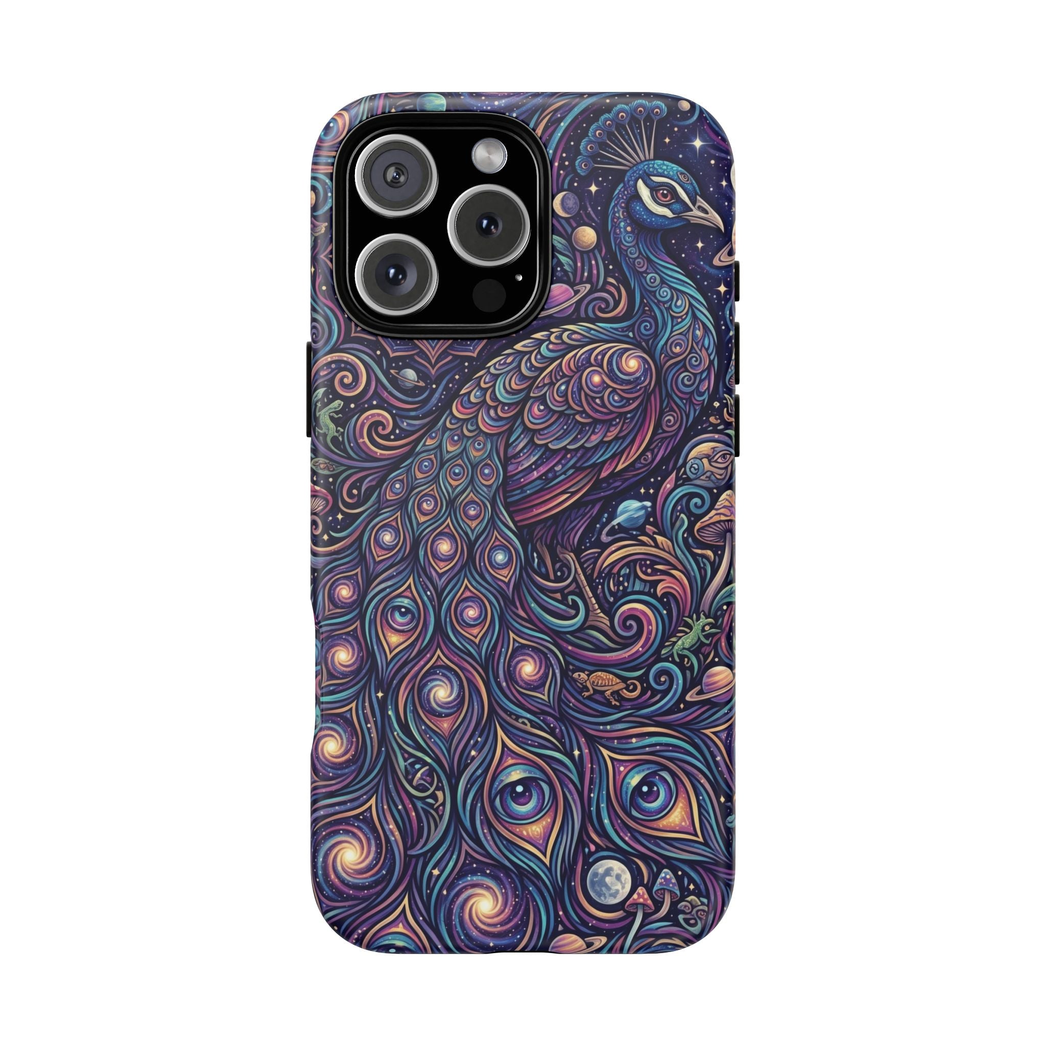 Peacock Mandala Phone Case — Protective Tough Case with Mystic Boho Design