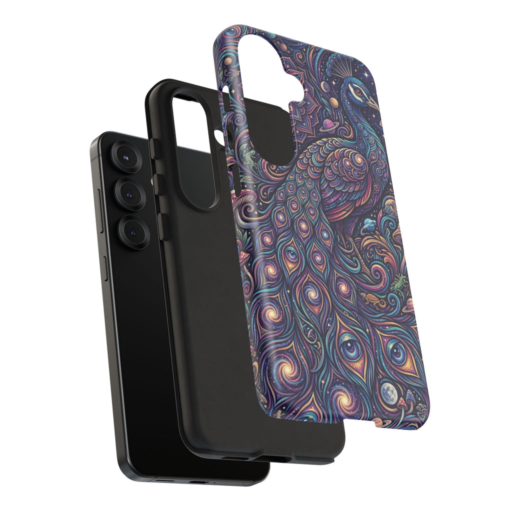 Peacock Mandala Phone Case — Protective Tough Case with Mystic Boho Design