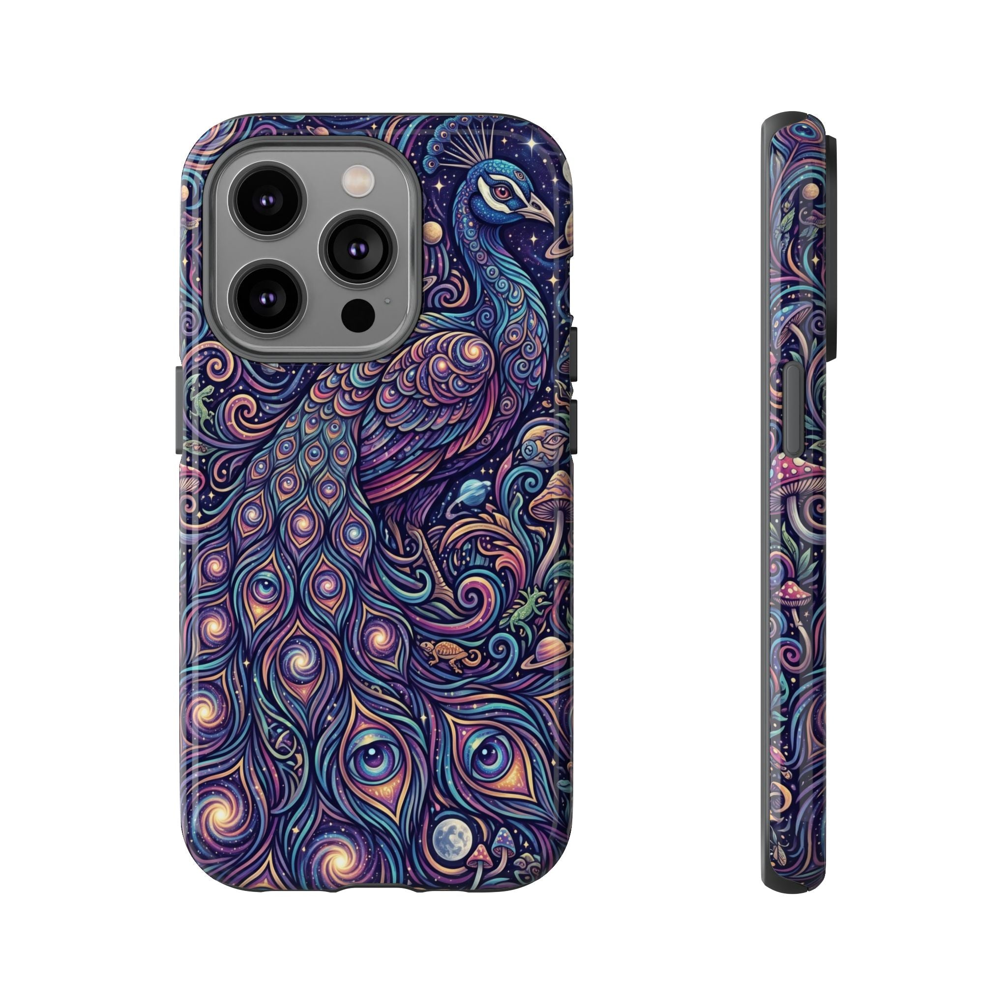 Peacock Mandala Phone Case — Protective Tough Case with Mystic Boho Design