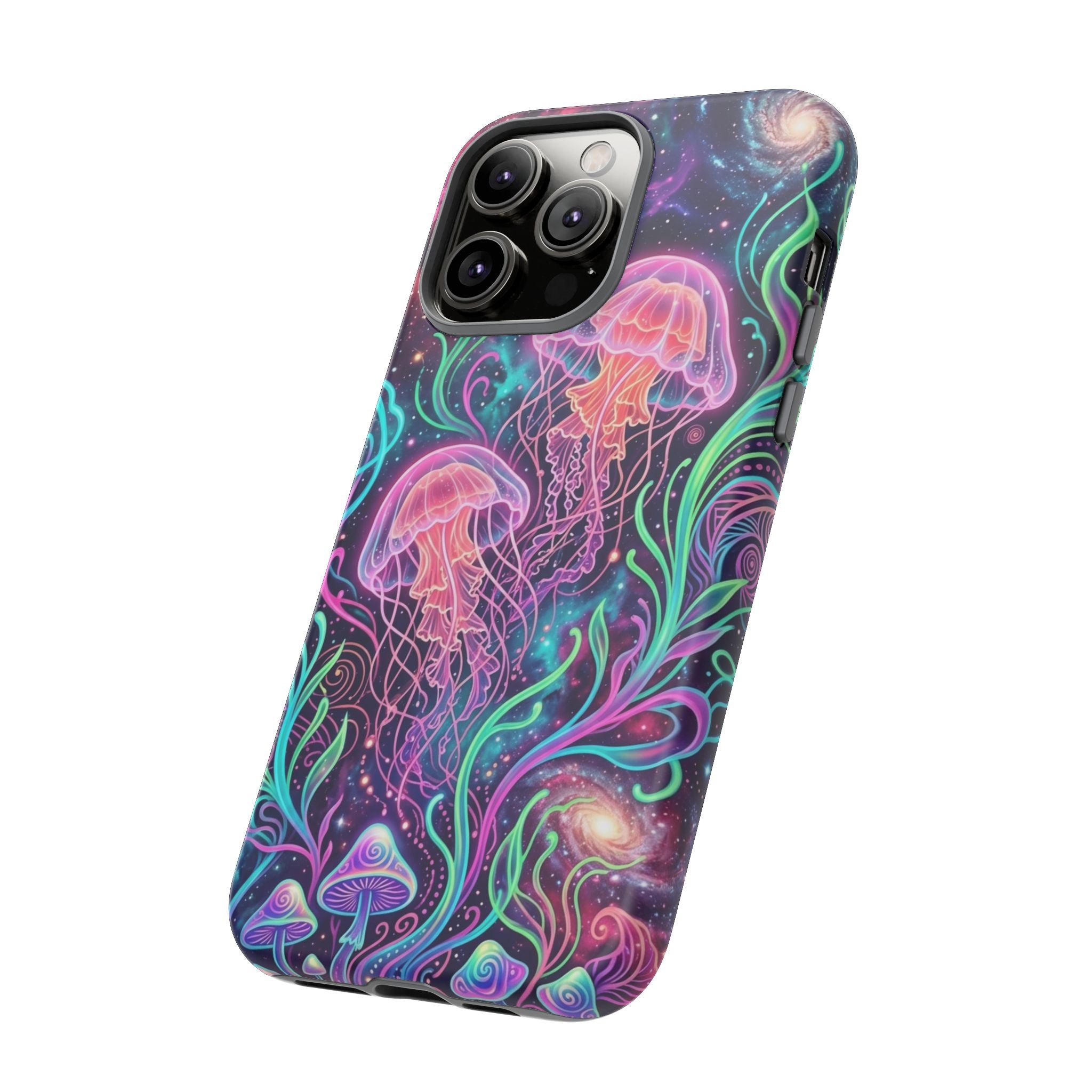 Jellyfish Galaxy Phone Case – Neon Sea Mushroom Tough Case