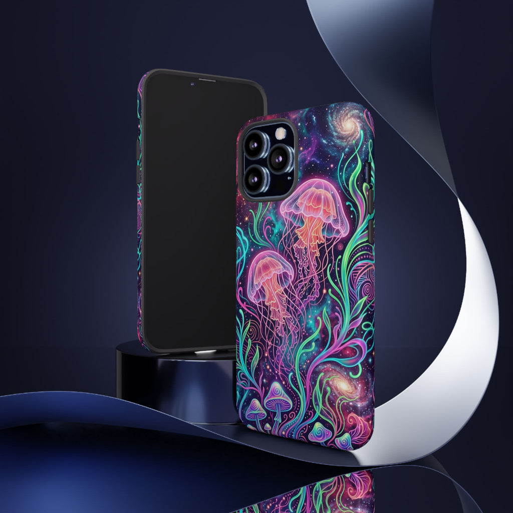 Jellyfish Galaxy Phone Case – Neon Sea Mushroom Tough Case