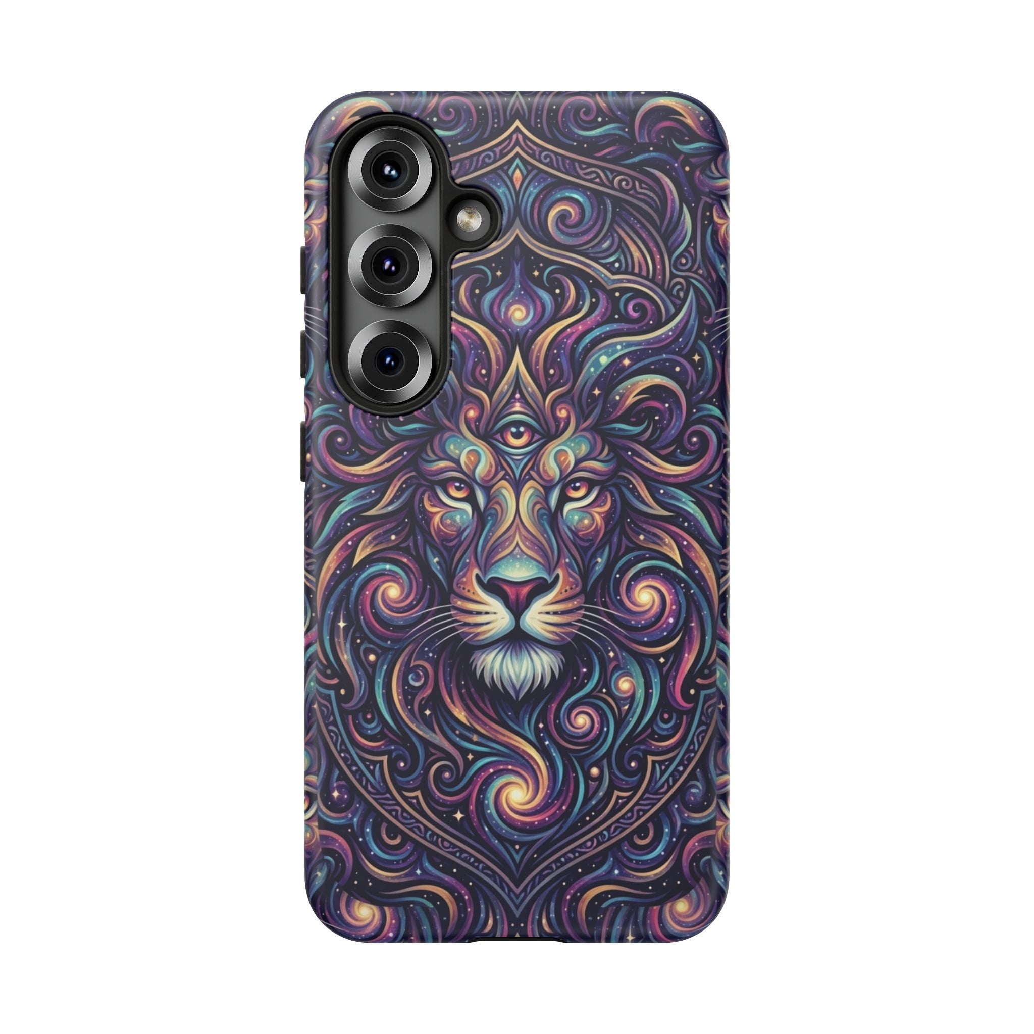 Lion Mandala Phone Case — Psychedelic Swirl Protective Cover