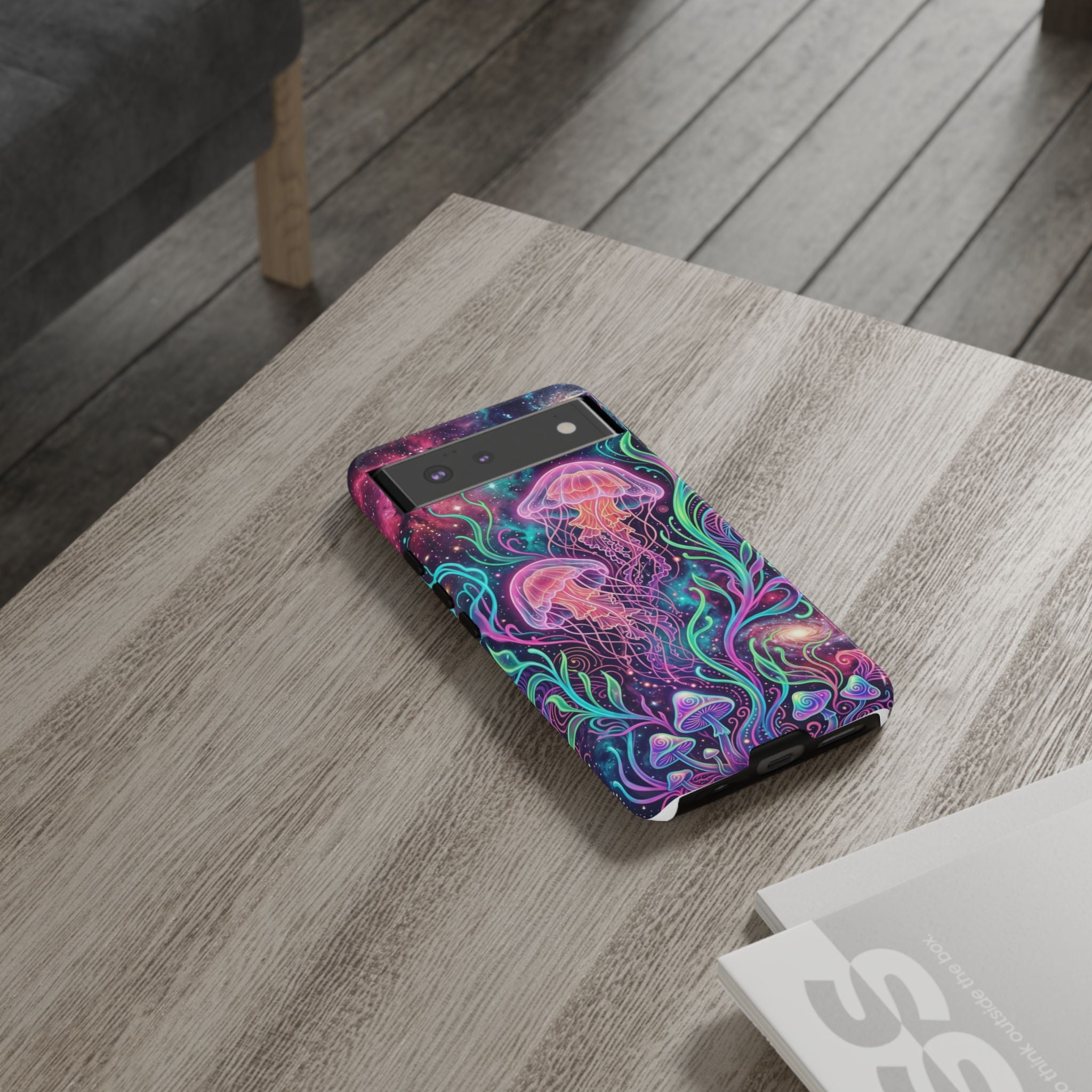 Jellyfish Galaxy Phone Case – Neon Sea Mushroom Tough Case