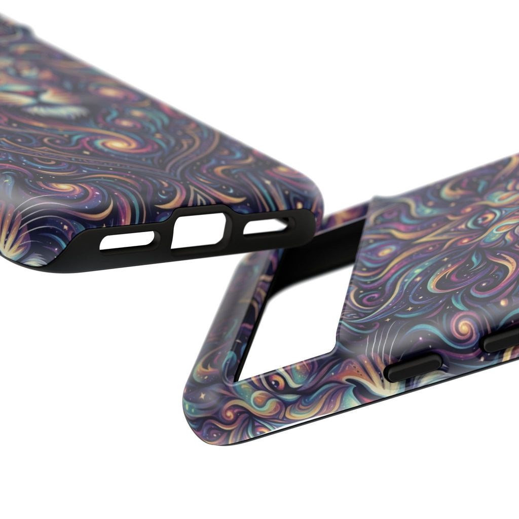 Lion Mandala Phone Case — Psychedelic Swirl Protective Cover