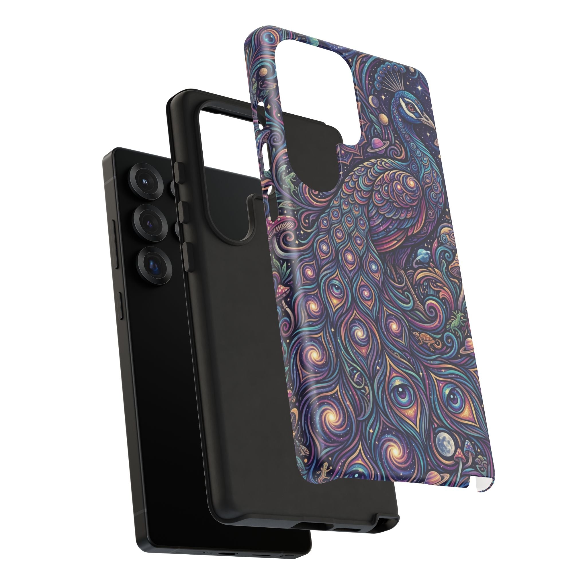 Peacock Mandala Phone Case — Protective Tough Case with Mystic Boho Design