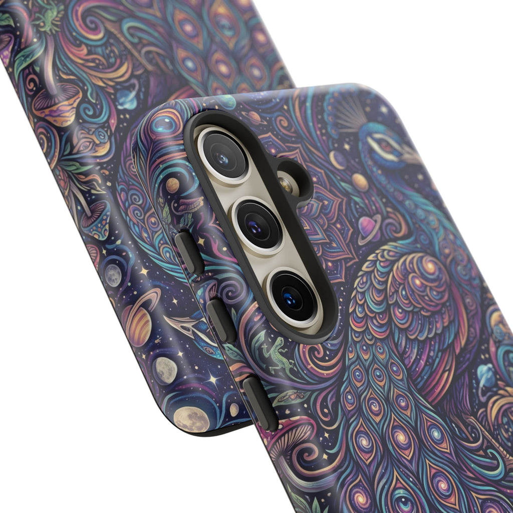 Peacock Mandala Phone Case — Protective Tough Case with Mystic Boho Design