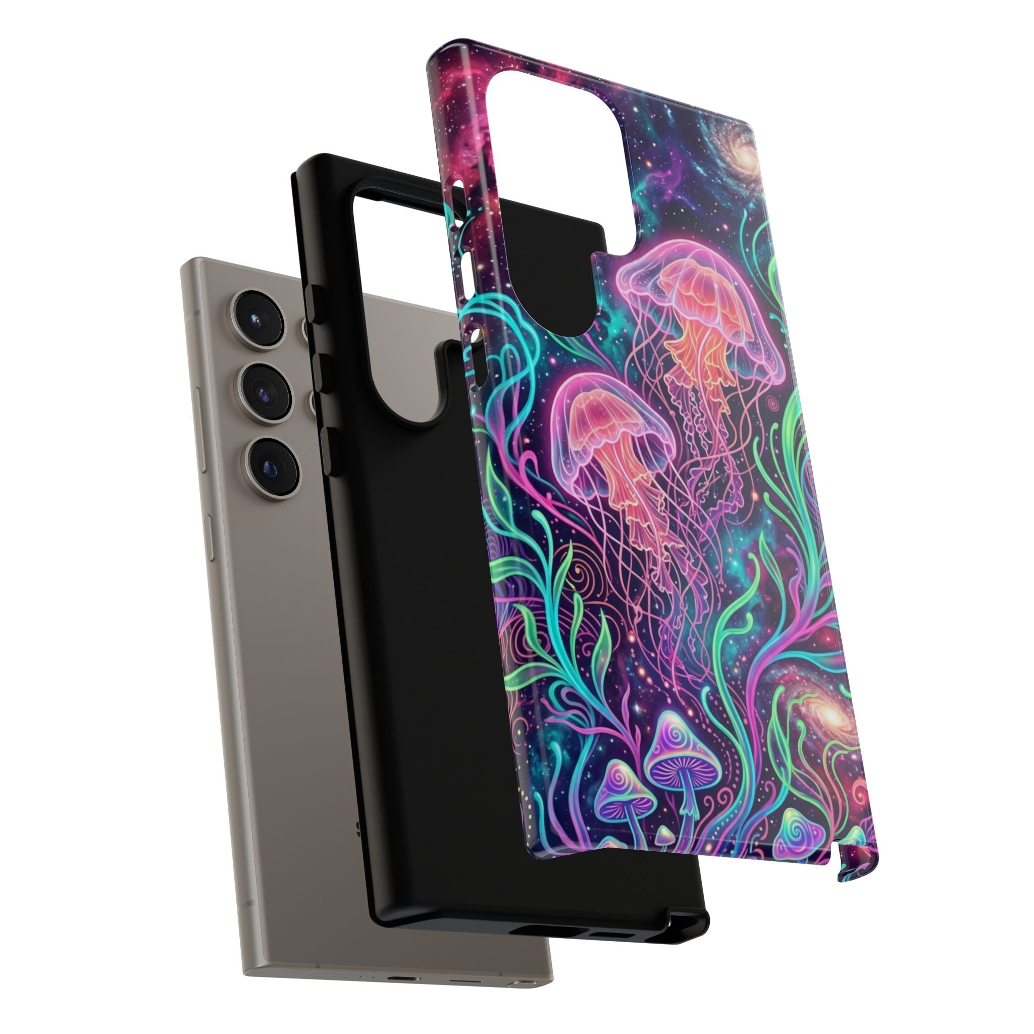 Jellyfish Galaxy Phone Case – Neon Sea Mushroom Tough Case