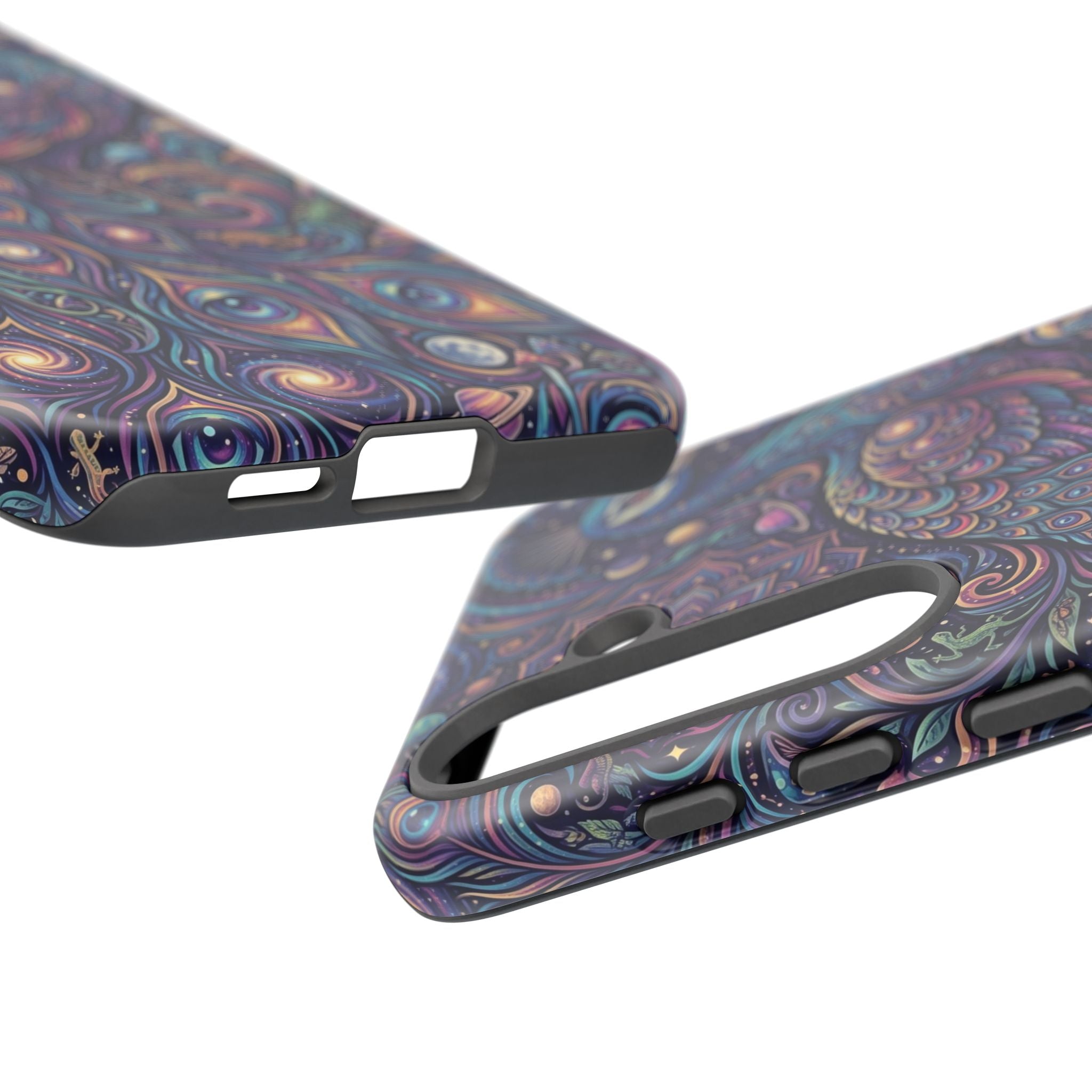 Peacock Mandala Phone Case — Protective Tough Case with Mystic Boho Design