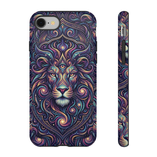 Lion Mandala Phone Case — Psychedelic Swirl Protective Cover