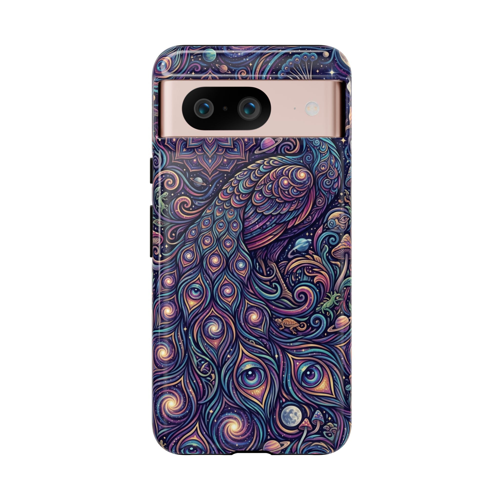 Peacock Mandala Phone Case — Protective Tough Case with Mystic Boho Design