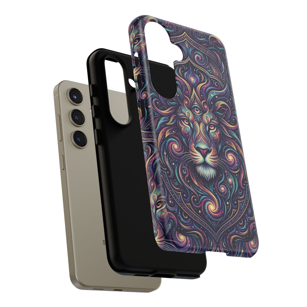 Lion Mandala Phone Case — Psychedelic Swirl Protective Cover