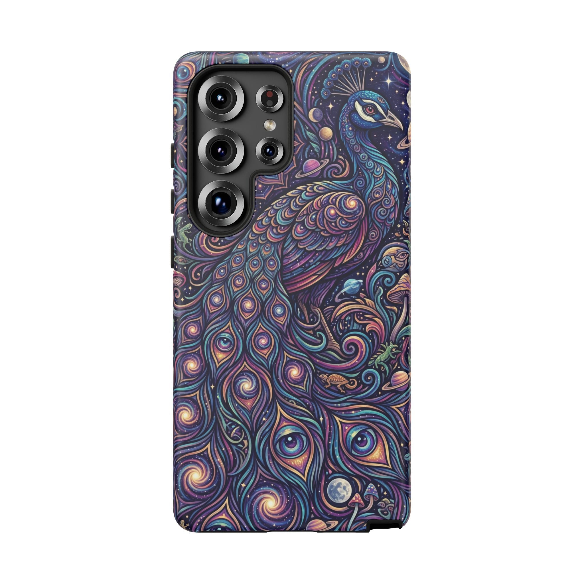 Peacock Mandala Phone Case — Protective Tough Case with Mystic Boho Design