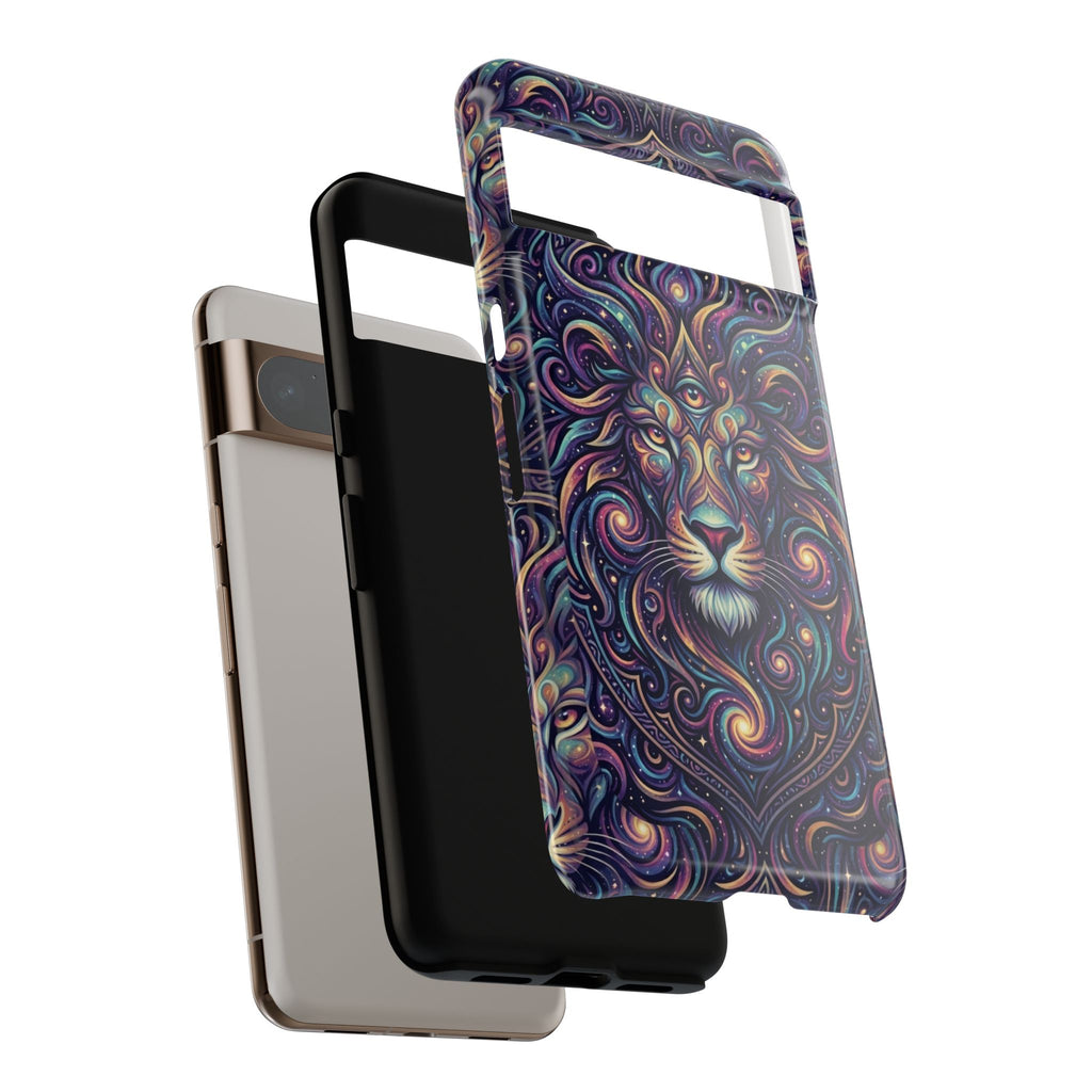 Lion Mandala Phone Case — Psychedelic Swirl Protective Cover