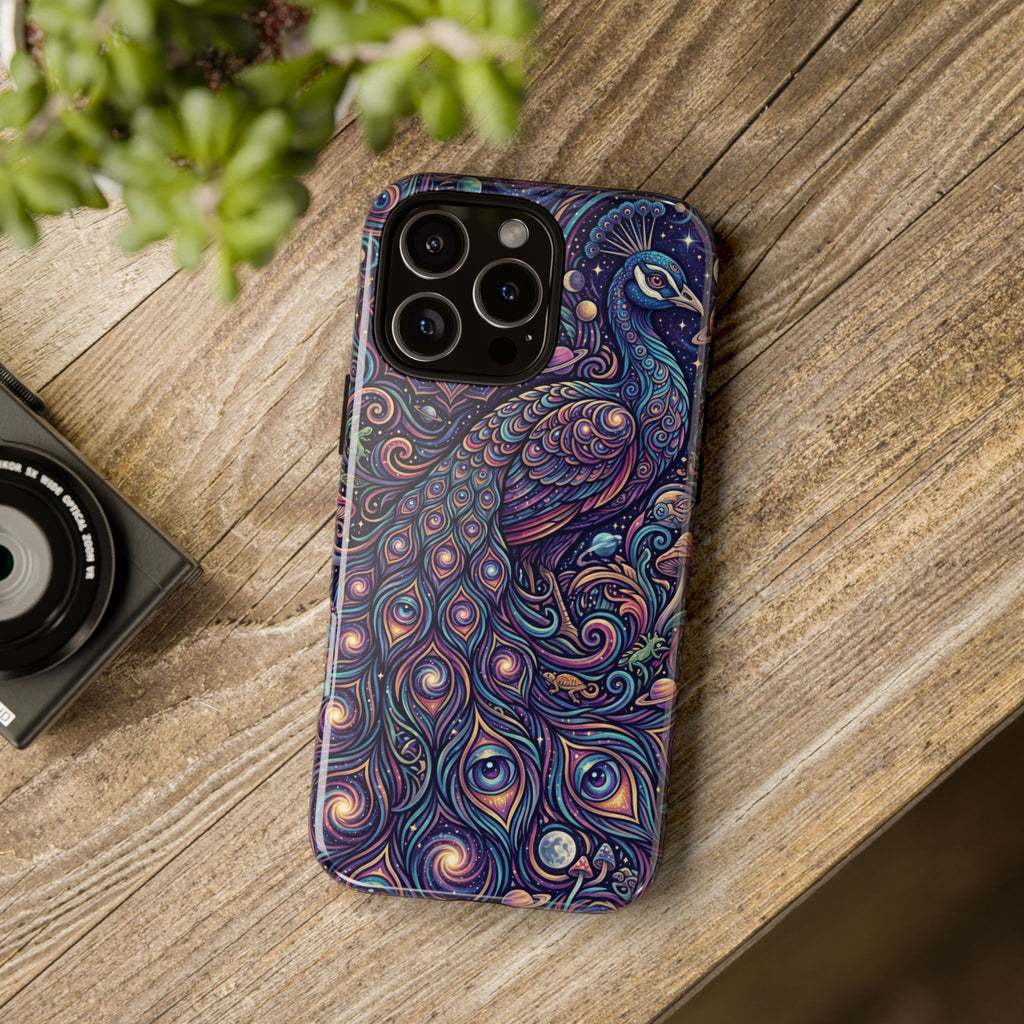 Peacock Mandala Phone Case — Protective Tough Case with Mystic Boho Design