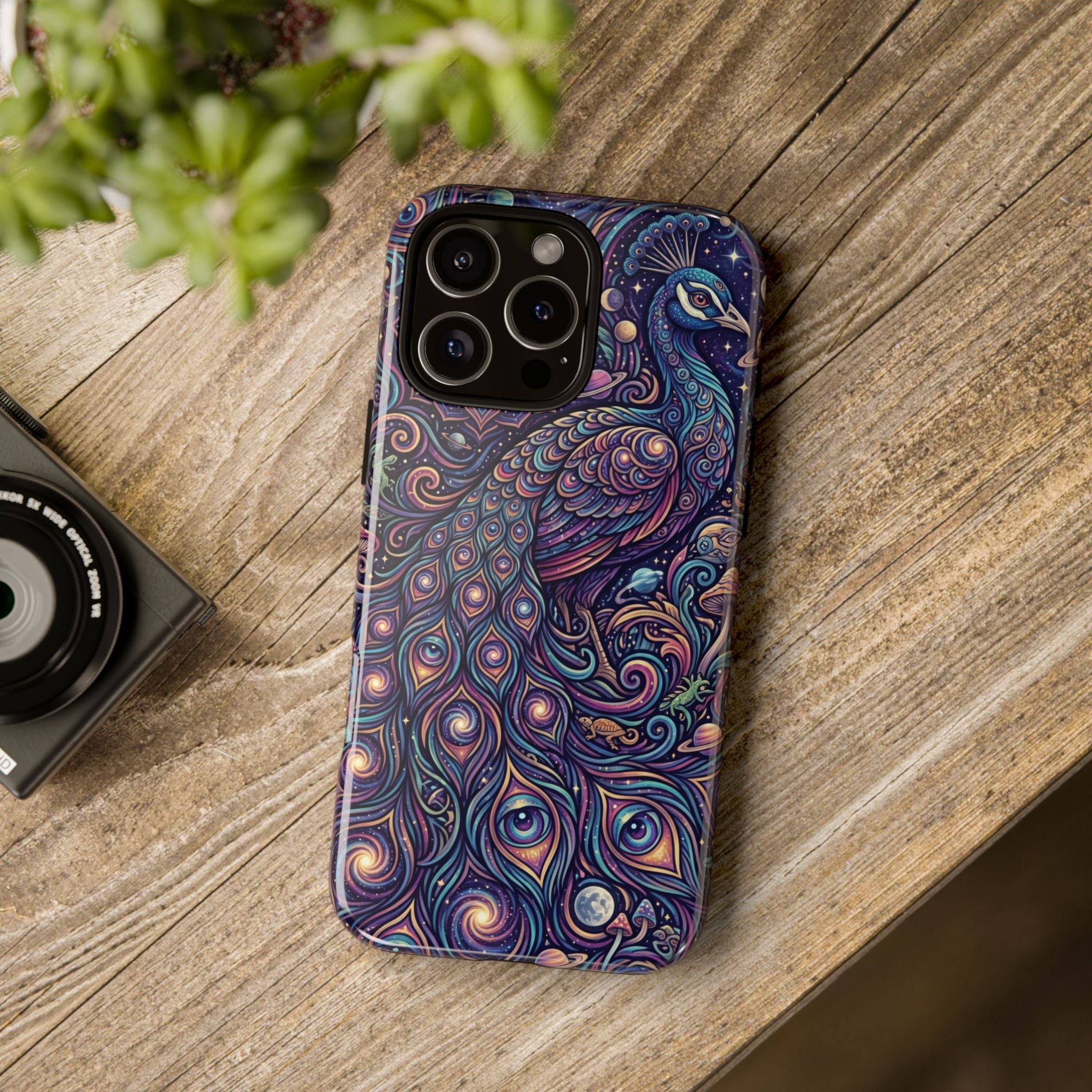 Peacock Mandala Phone Case — Protective Tough Case with Mystic Boho Design