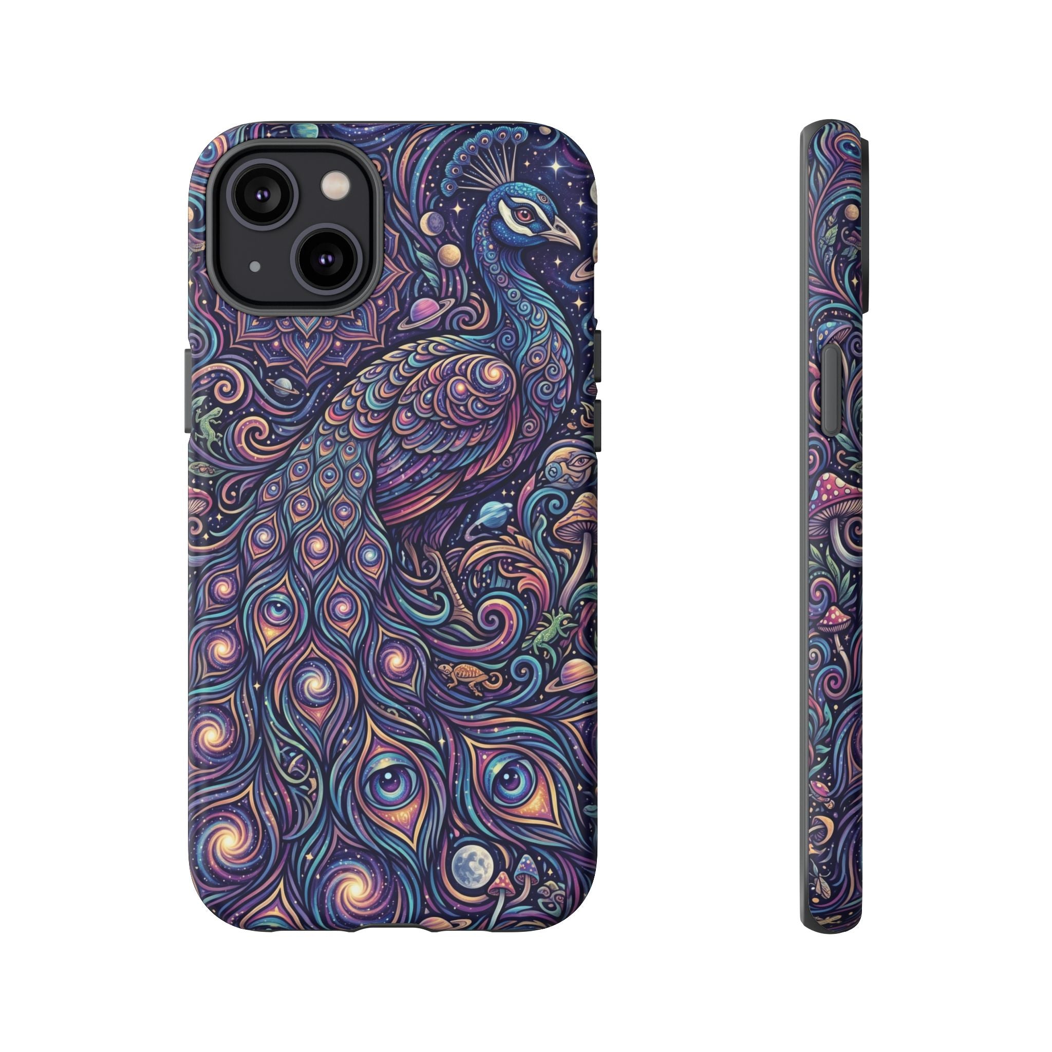 Peacock Mandala Phone Case — Protective Tough Case with Mystic Boho Design