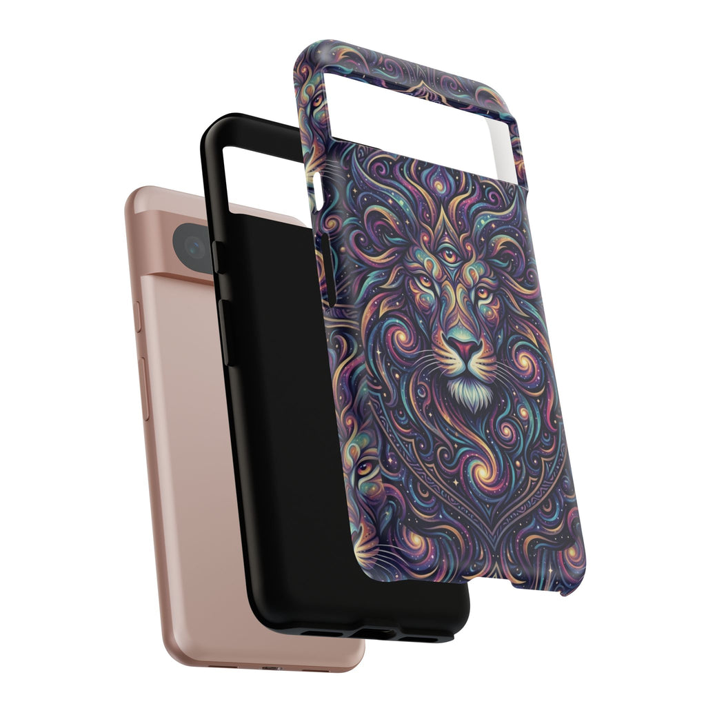 Lion Mandala Phone Case — Psychedelic Swirl Protective Cover