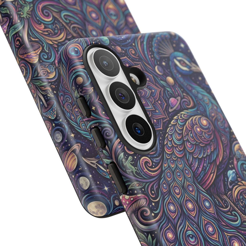 Peacock Mandala Phone Case — Protective Tough Case with Mystic Boho Design