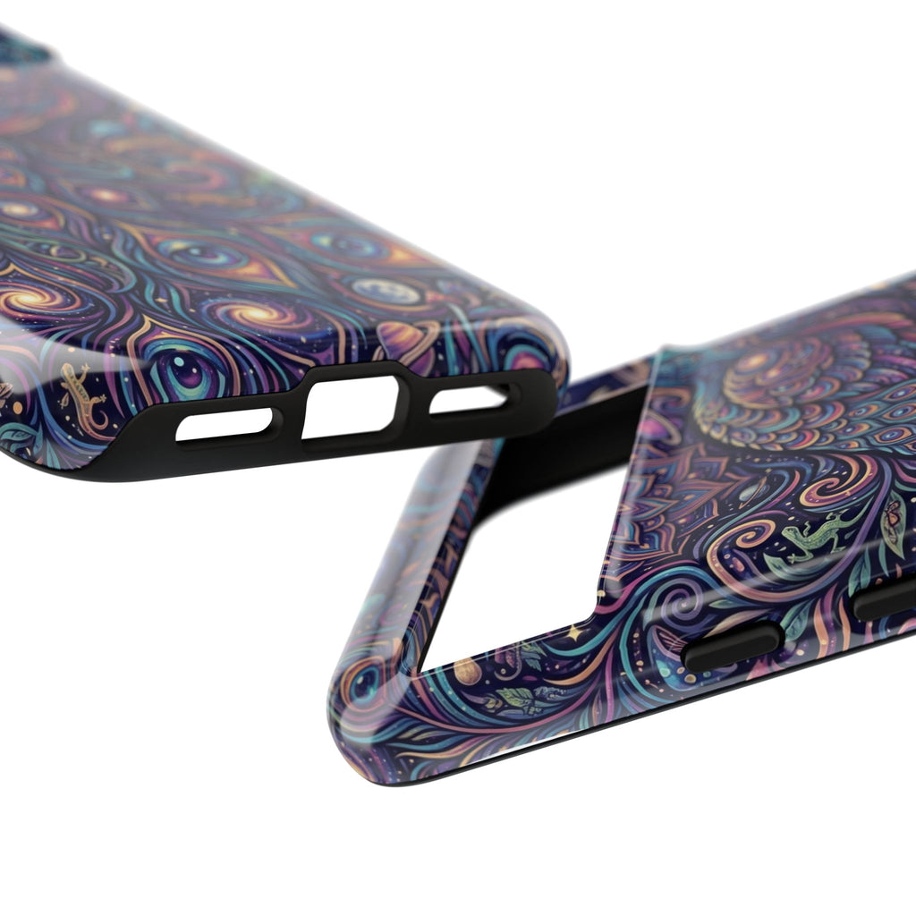 Peacock Mandala Phone Case — Protective Tough Case with Mystic Boho Design