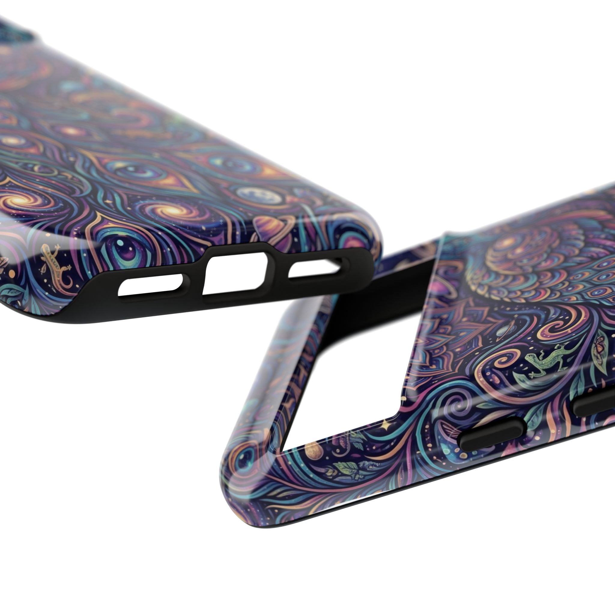 Peacock Mandala Phone Case — Protective Tough Case with Mystic Boho Design