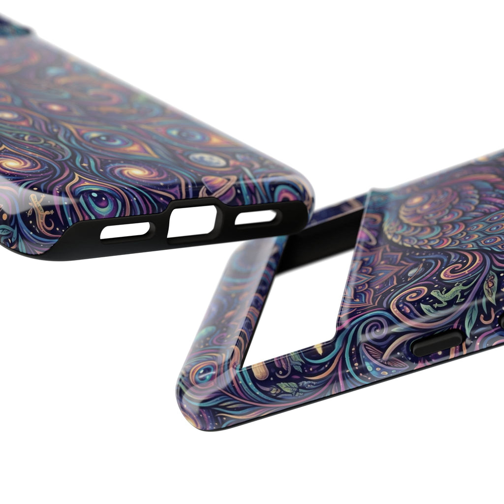 Peacock Mandala Phone Case — Protective Tough Case with Mystic Boho Design