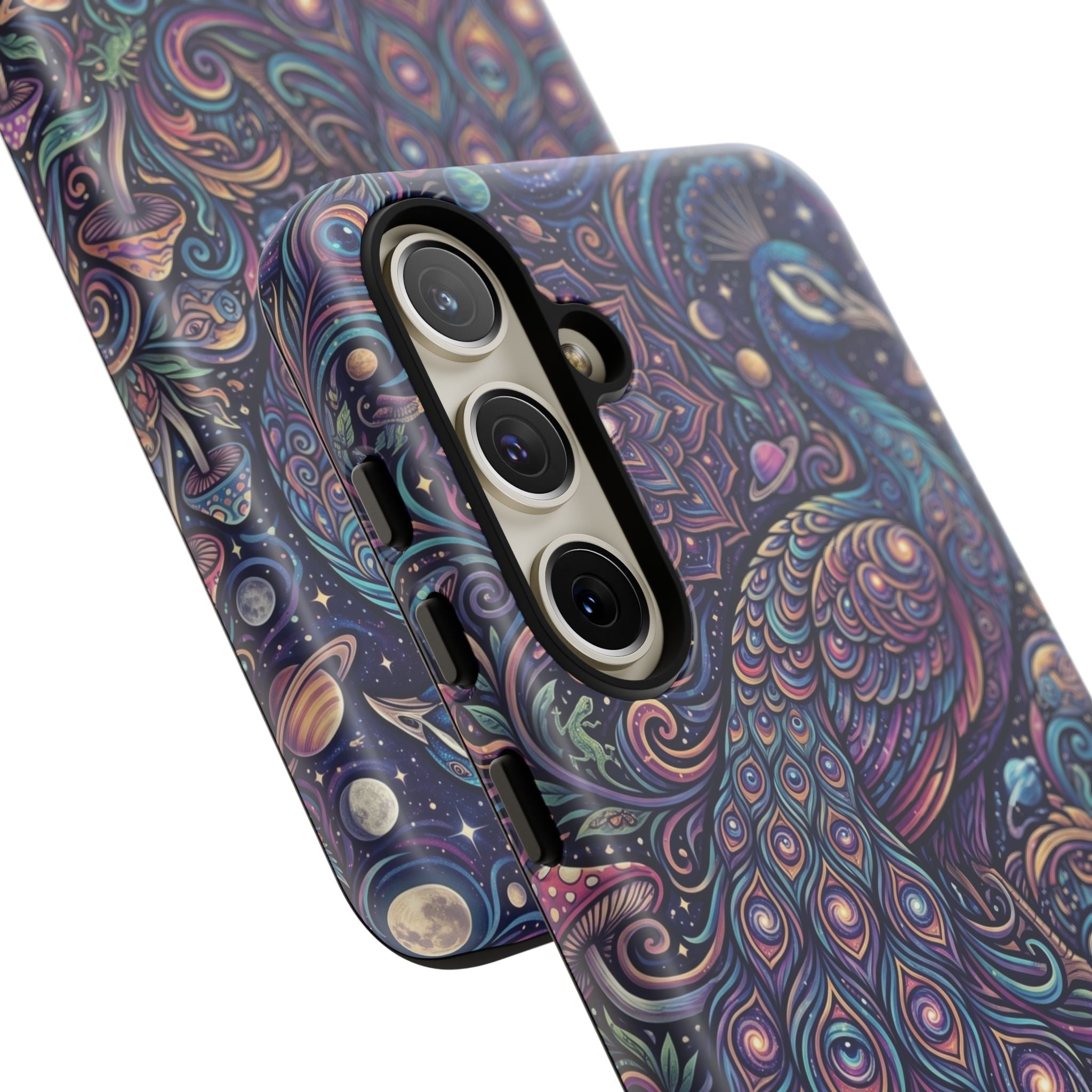 Peacock Mandala Phone Case — Protective Tough Case with Mystic Boho Design