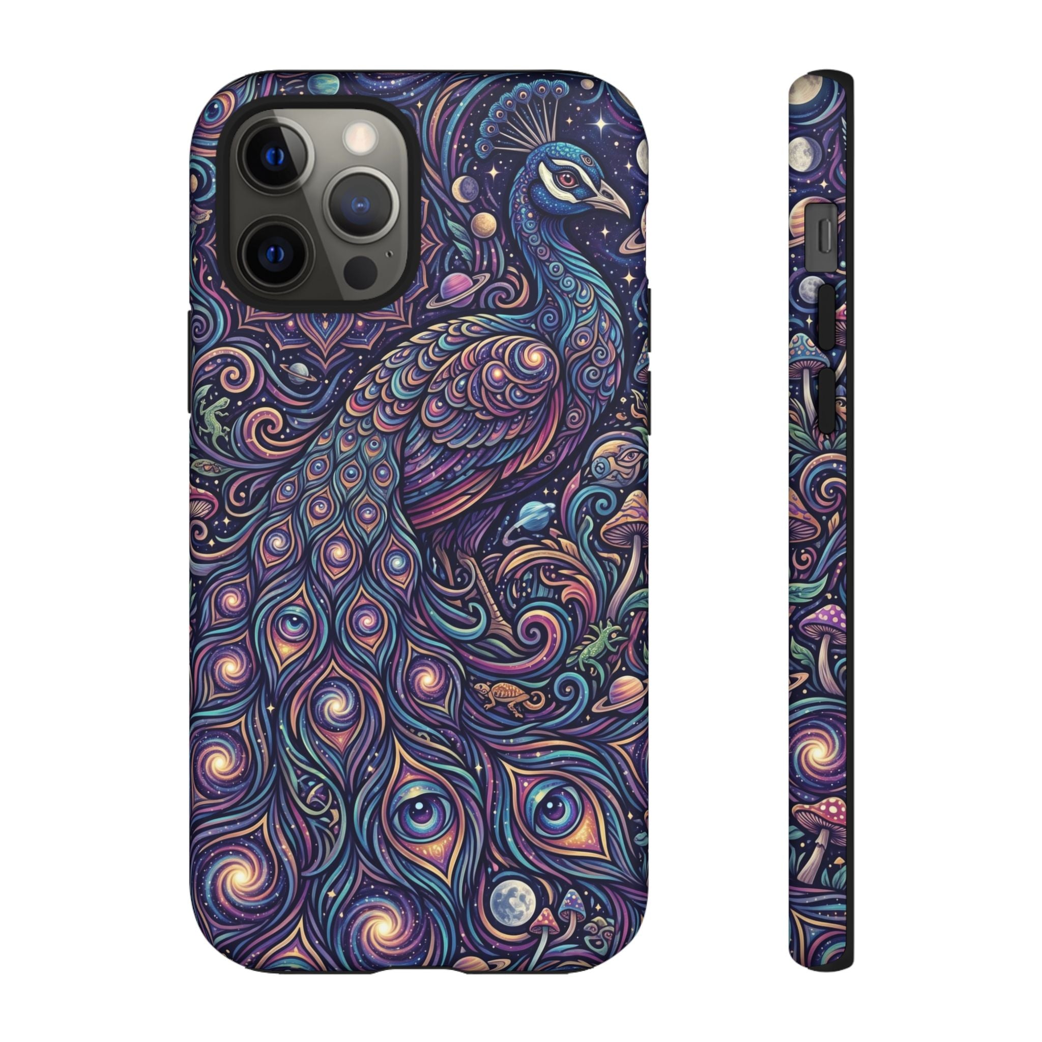 Peacock Mandala Phone Case — Protective Tough Case with Mystic Boho Design