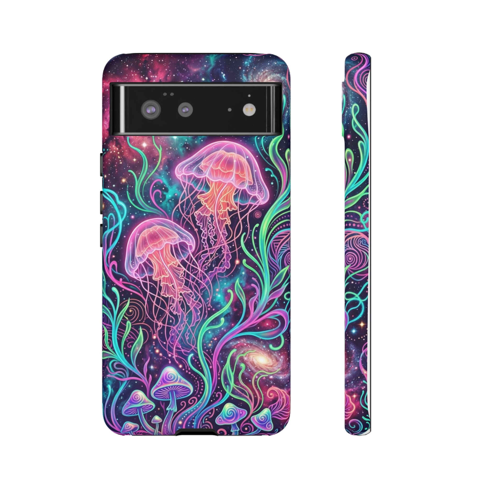 Jellyfish Galaxy Phone Case – Neon Sea Mushroom Tough Case