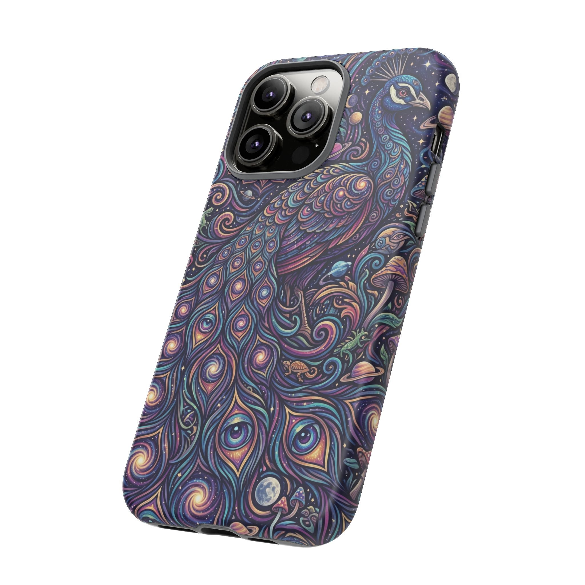 Peacock Mandala Phone Case — Protective Tough Case with Mystic Boho Design