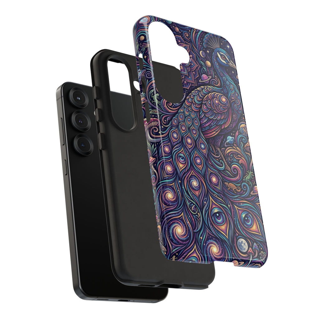 Peacock Mandala Phone Case — Protective Tough Case with Mystic Boho Design
