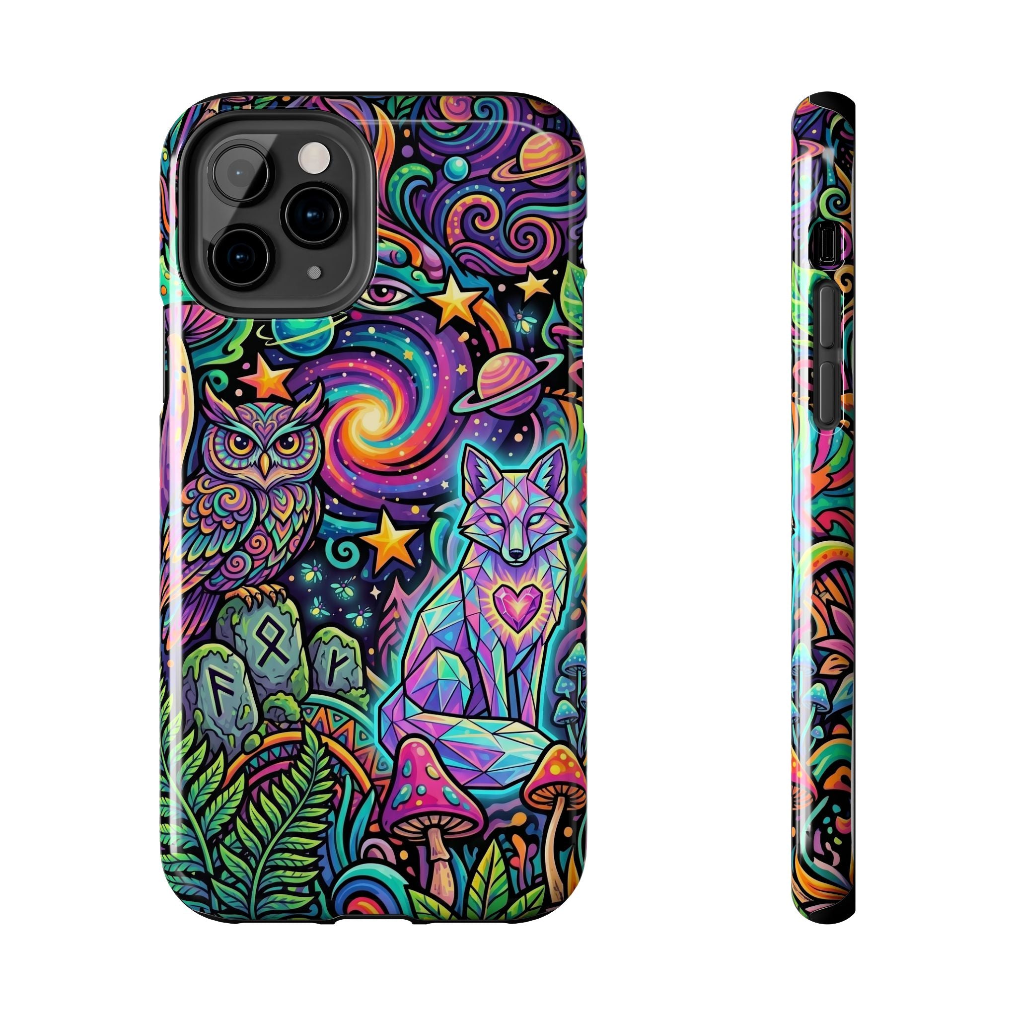 Psychedelic Owl/Wolf Tough Phone Cases