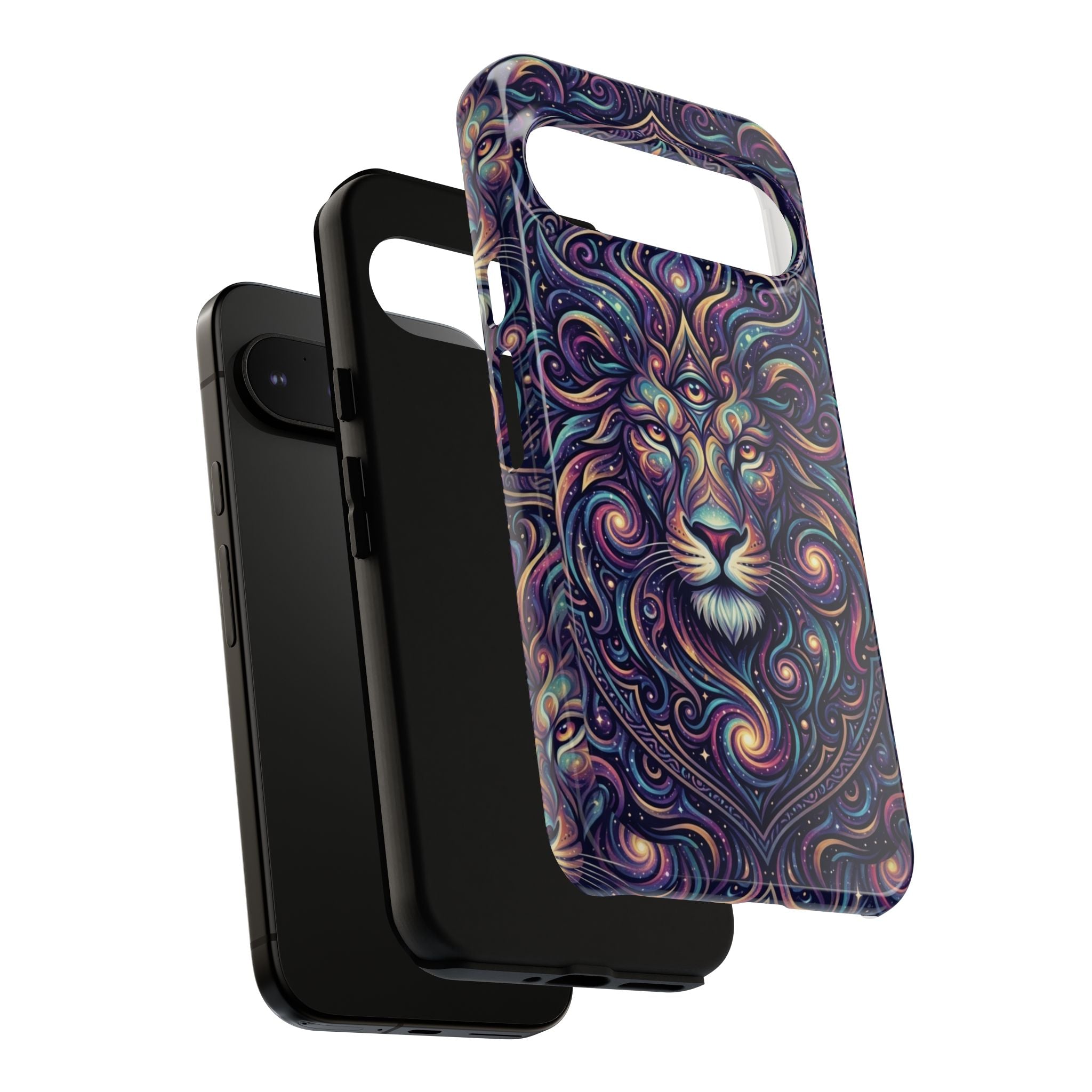 Lion Mandala Phone Case — Psychedelic Swirl Protective Cover