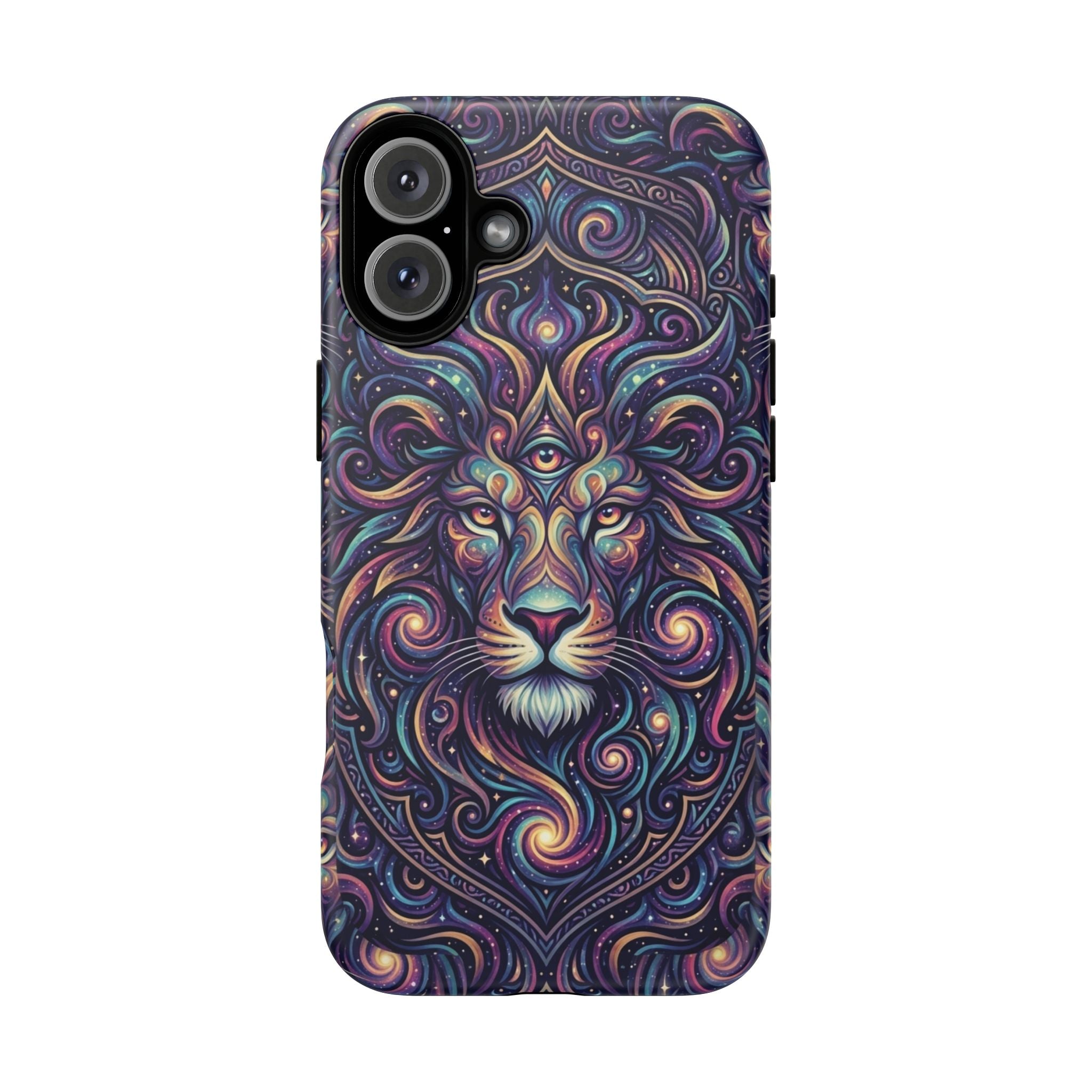 Lion Mandala Phone Case — Psychedelic Swirl Protective Cover